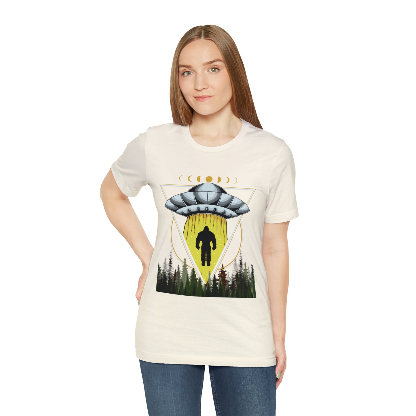 Bigfoot UFO Abduction Unisex Jersey Short Sleeve Tee