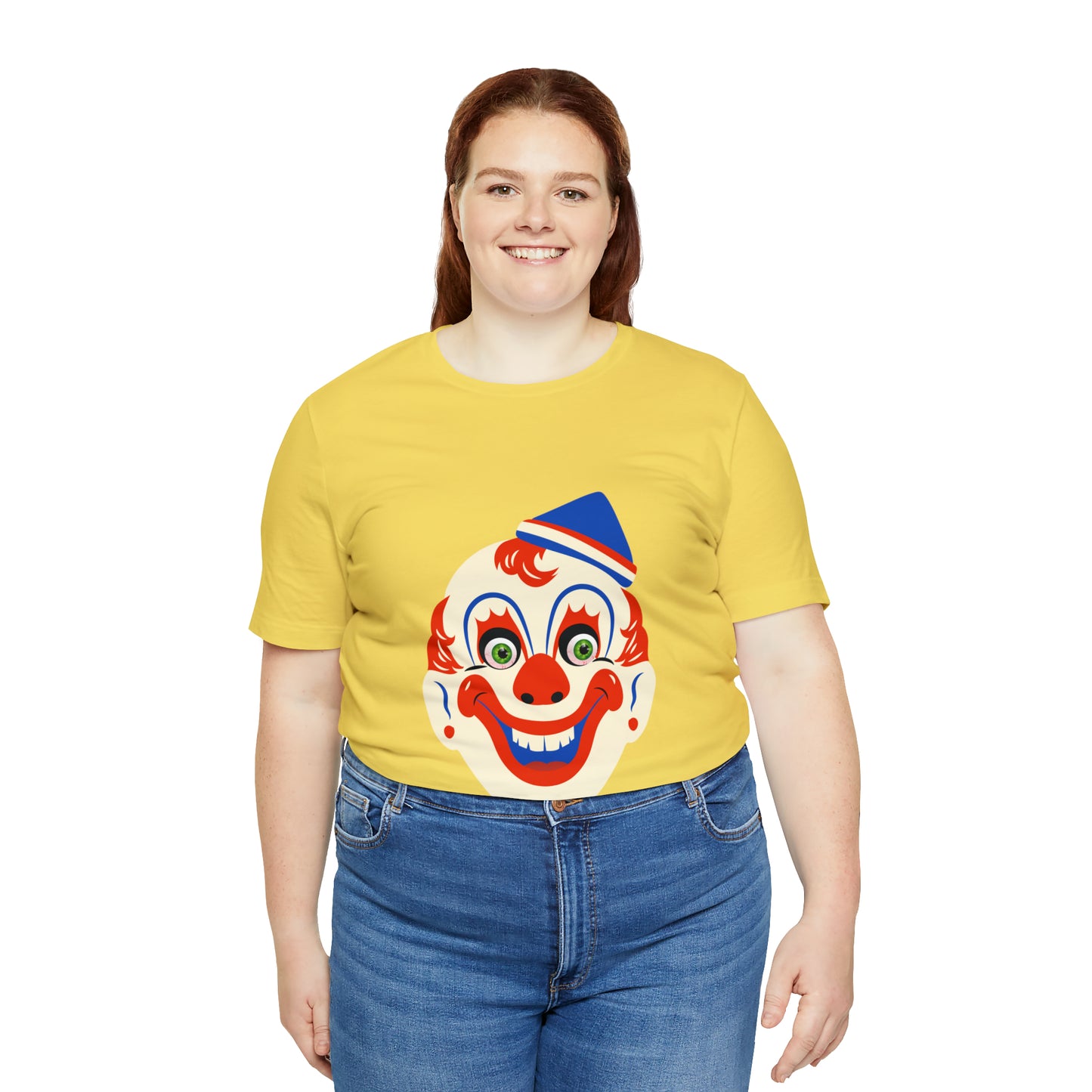 Halloween creepy clown mask Unisex Jersey Short Sleeve Tee