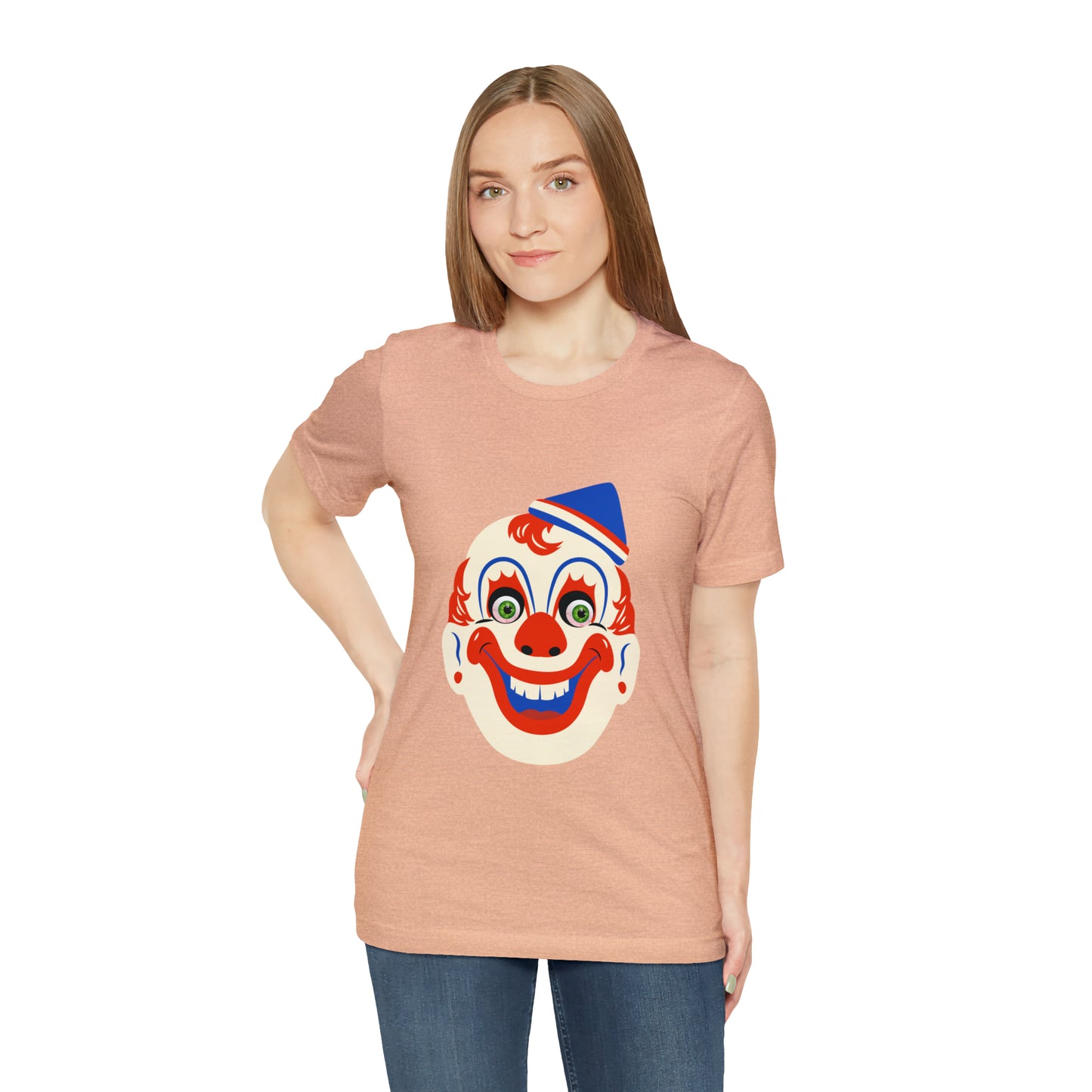 Halloween creepy clown mask Unisex Jersey Short Sleeve Tee