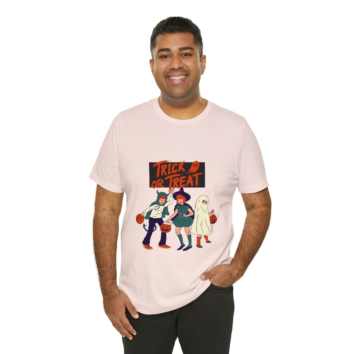 Halloween Trick or Treat Unisex Jersey Short Sleeve Tee