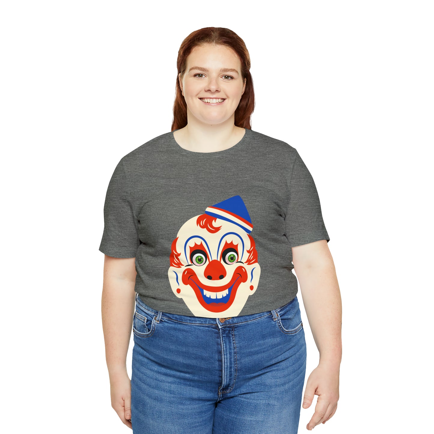 Halloween creepy clown mask Unisex Jersey Short Sleeve Tee