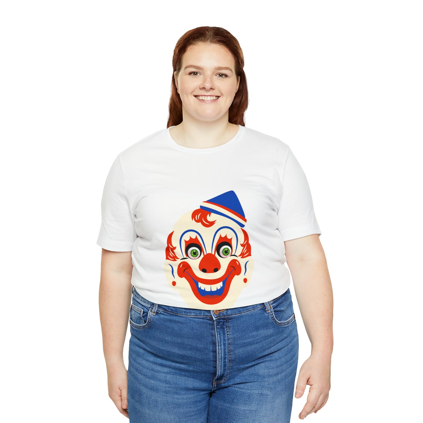 Halloween creepy clown mask Unisex Jersey Short Sleeve Tee