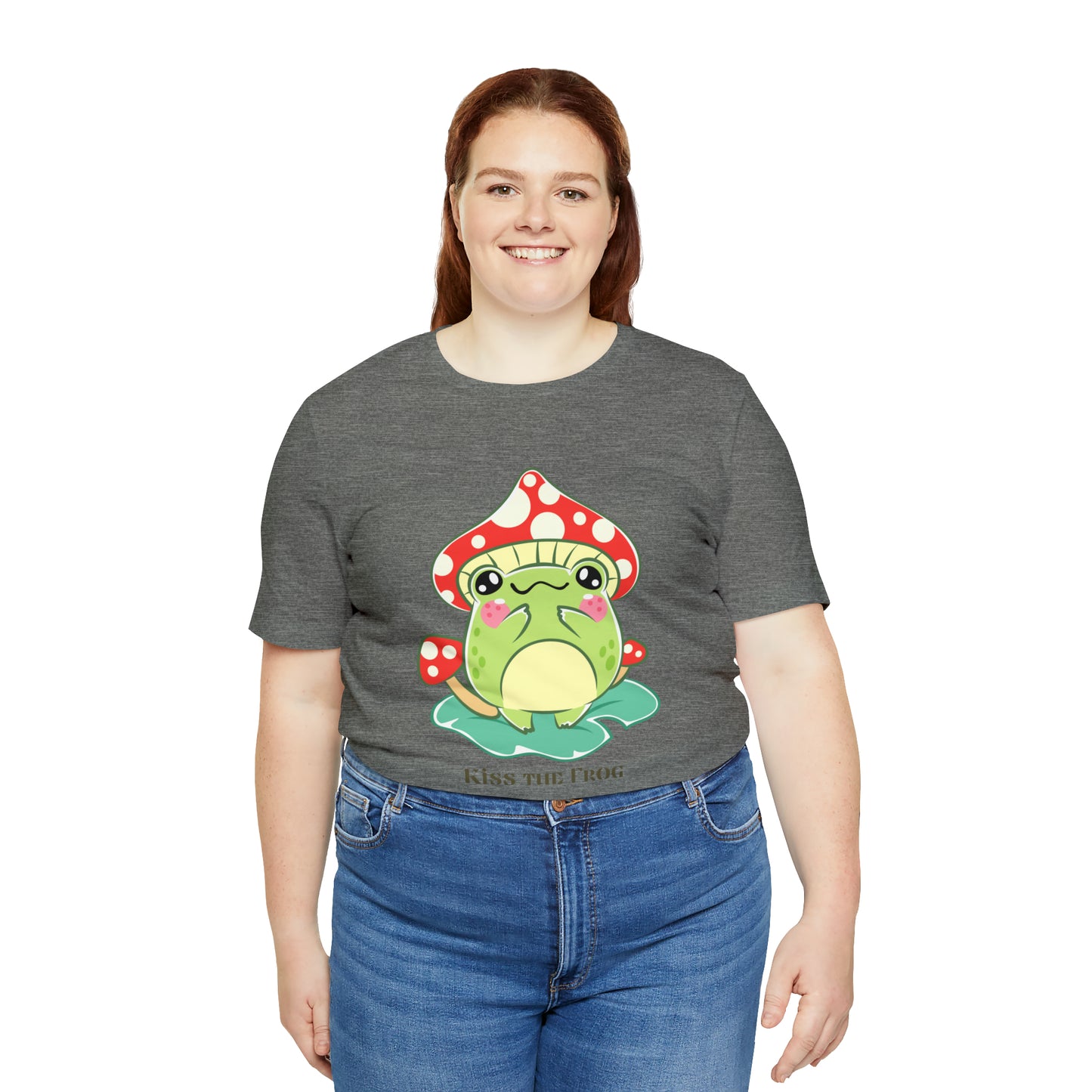 Kiss the frog kawaii cute Unisex Jersey Short Sleeve Tee