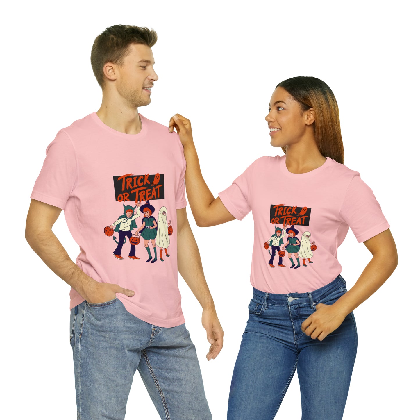 Halloween Trick or Treat Unisex Jersey Short Sleeve Tee