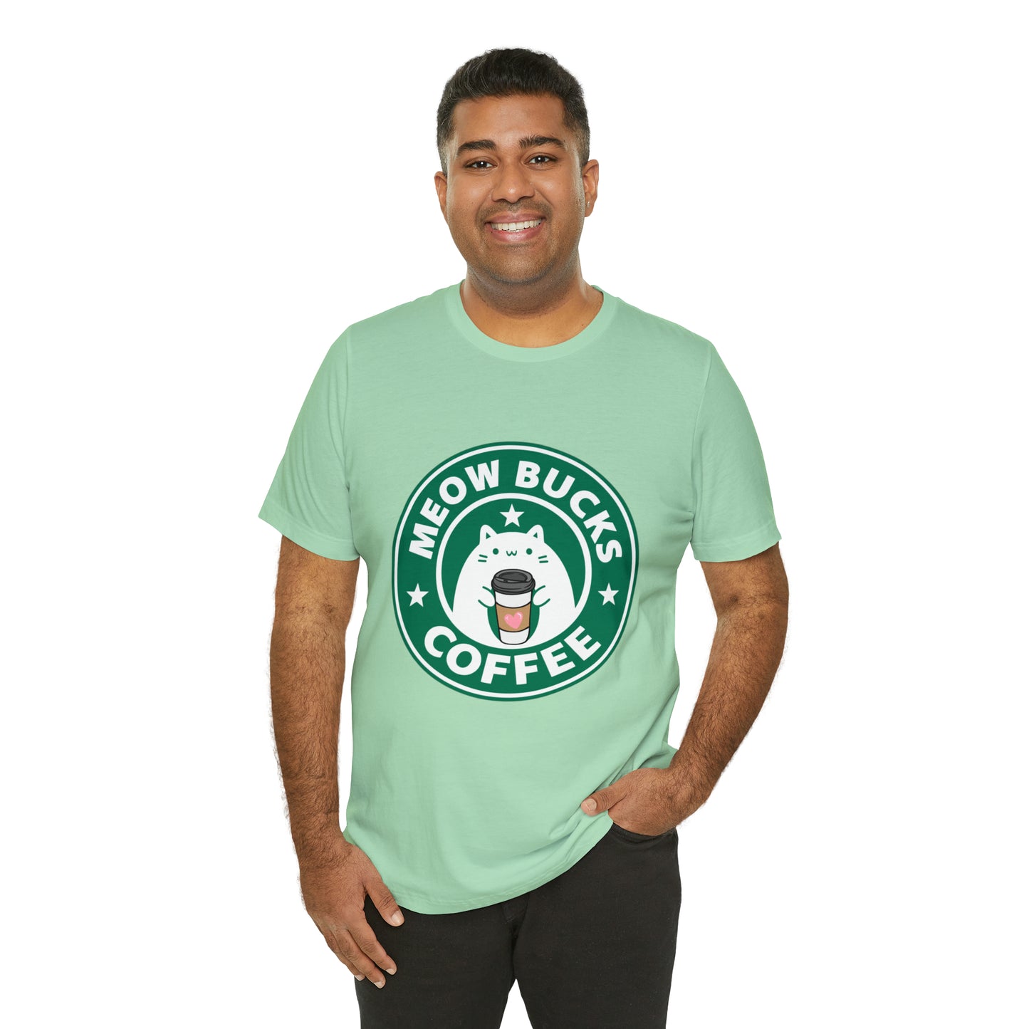 MeowBucks Coffee Unisex Jersey Short Sleeve Tee