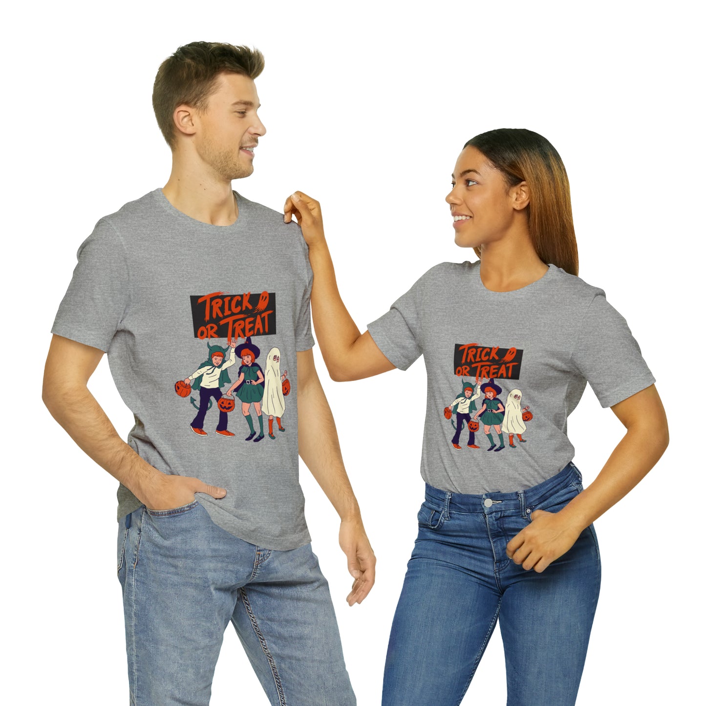 Halloween Trick or Treat Unisex Jersey Short Sleeve Tee