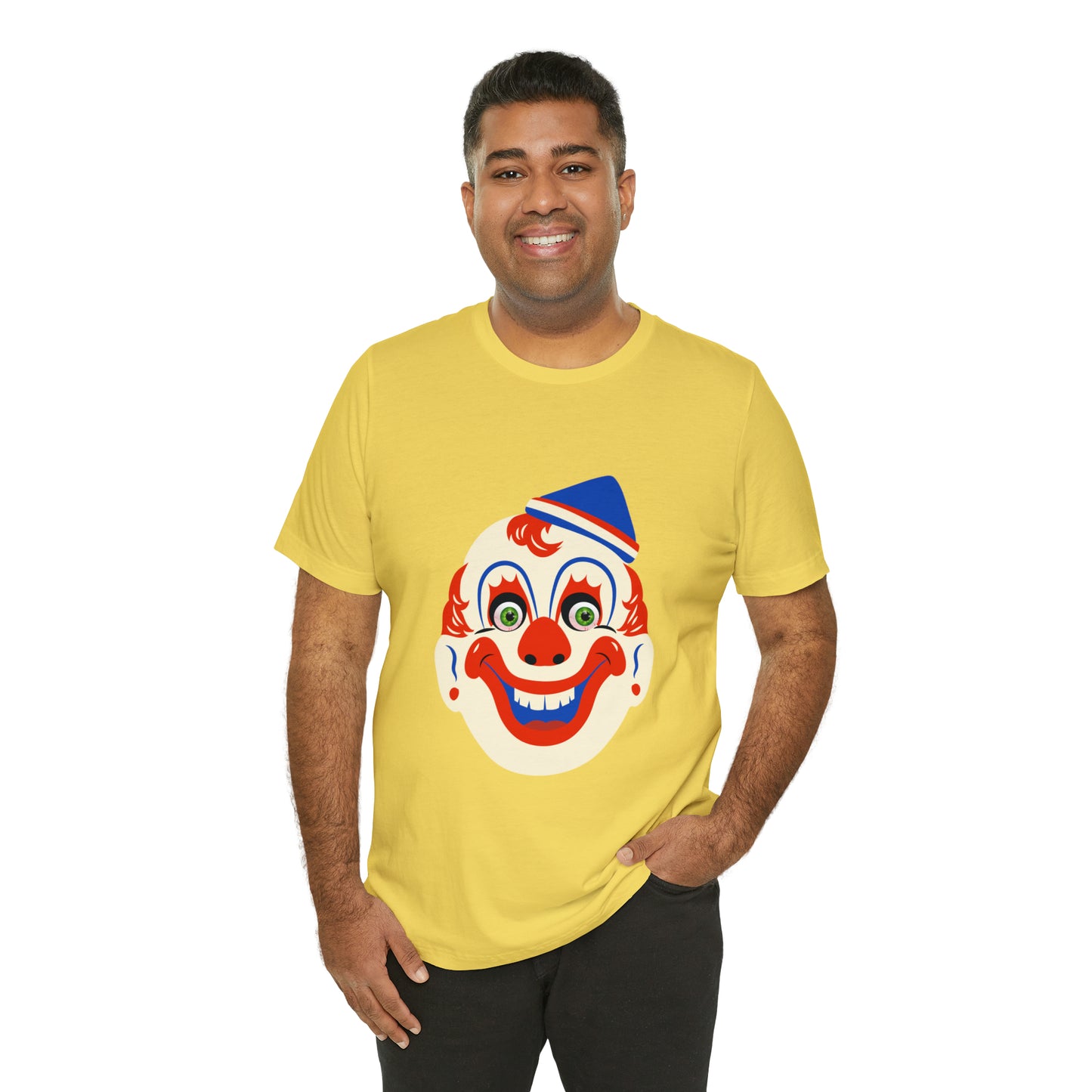 Halloween creepy clown mask Unisex Jersey Short Sleeve Tee