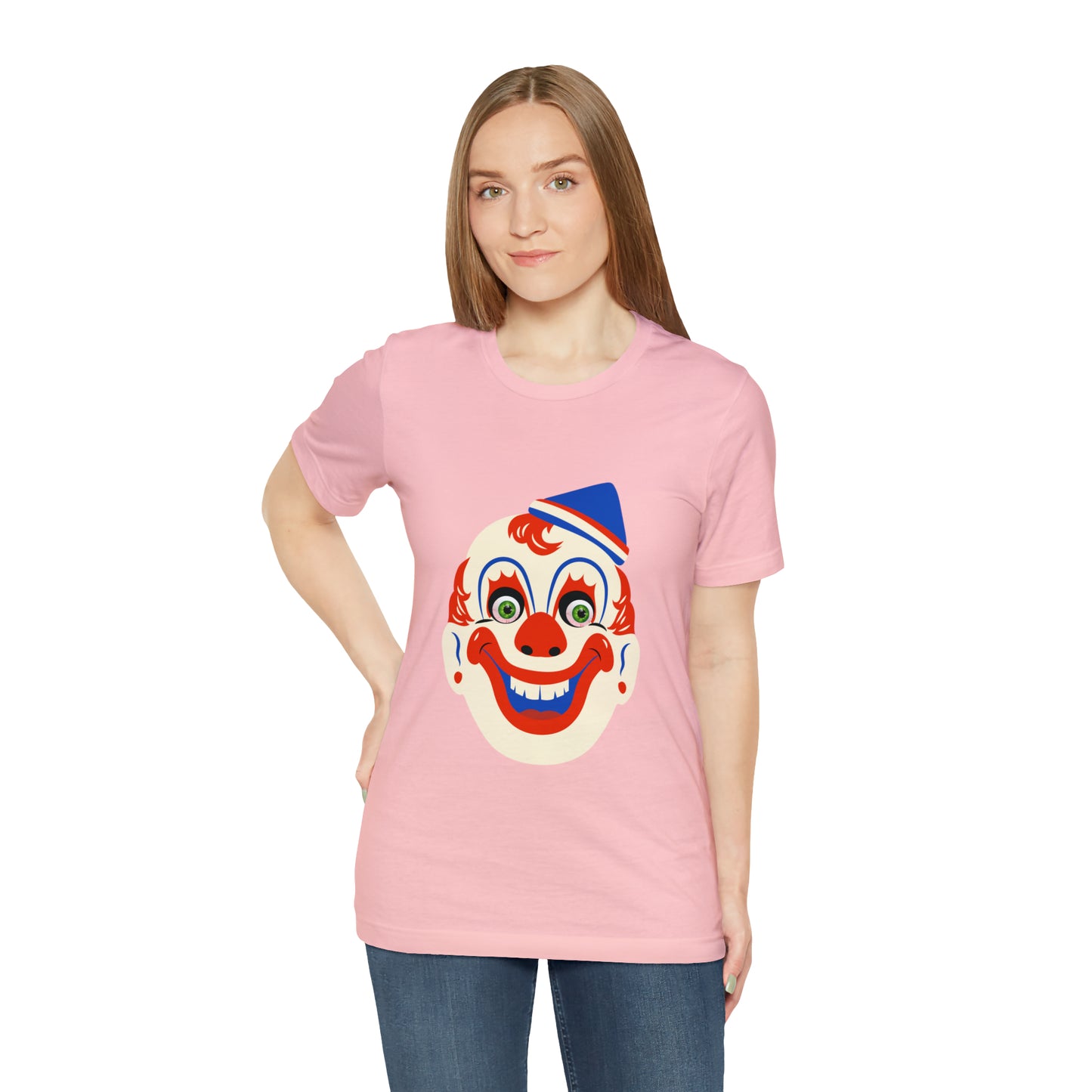 Halloween creepy clown mask Unisex Jersey Short Sleeve Tee