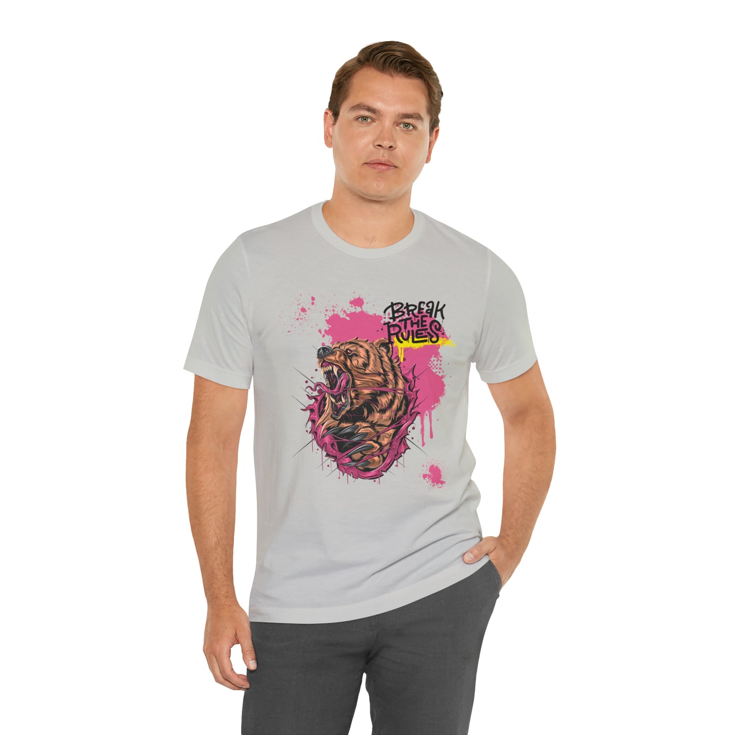 Break the rules Bear Unisex Jersey Short Sleeve Tee