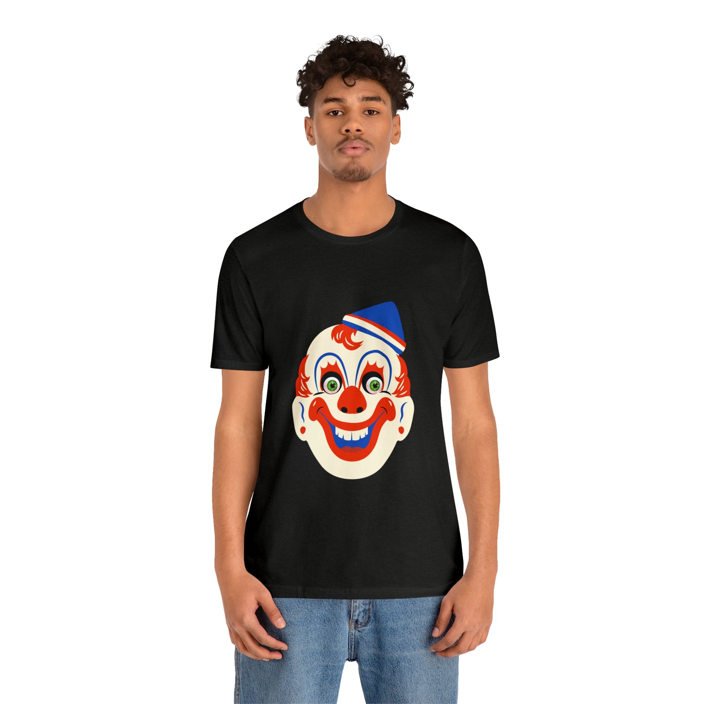 Halloween creepy clown mask Unisex Jersey Short Sleeve Tee