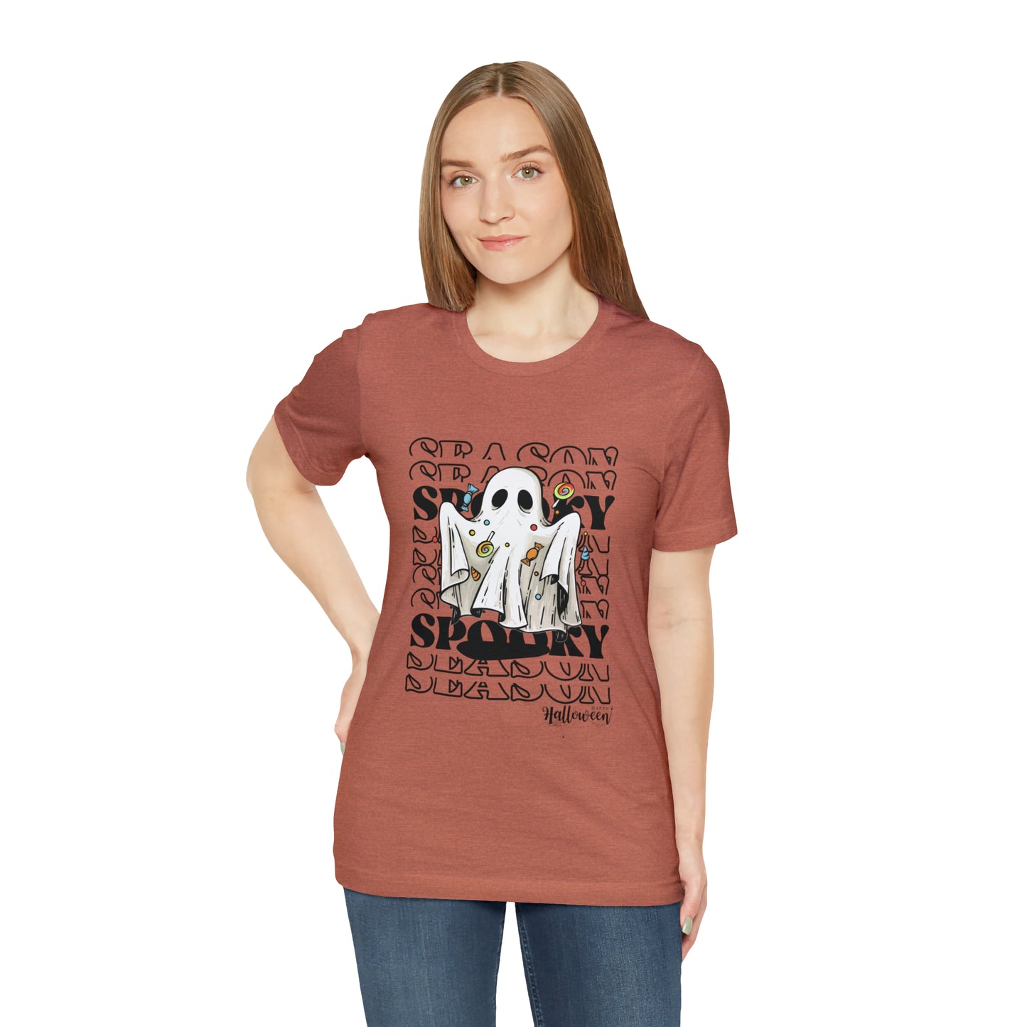 Halloween spooky ghost Unisex Jersey Short Sleeve Tee