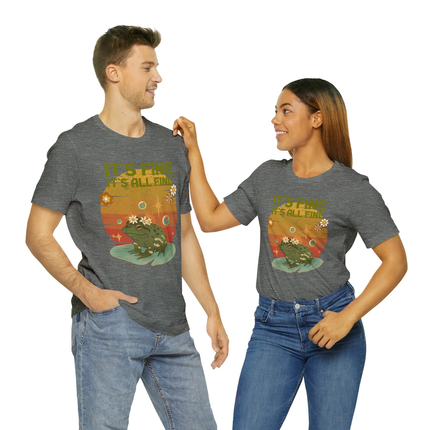 It's fine, it's all fine Cottage Frog Unisex Jersey Short Sleeve Tee