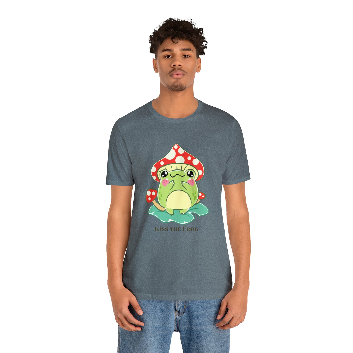 Kiss the frog kawaii cute Unisex Jersey Short Sleeve Tee