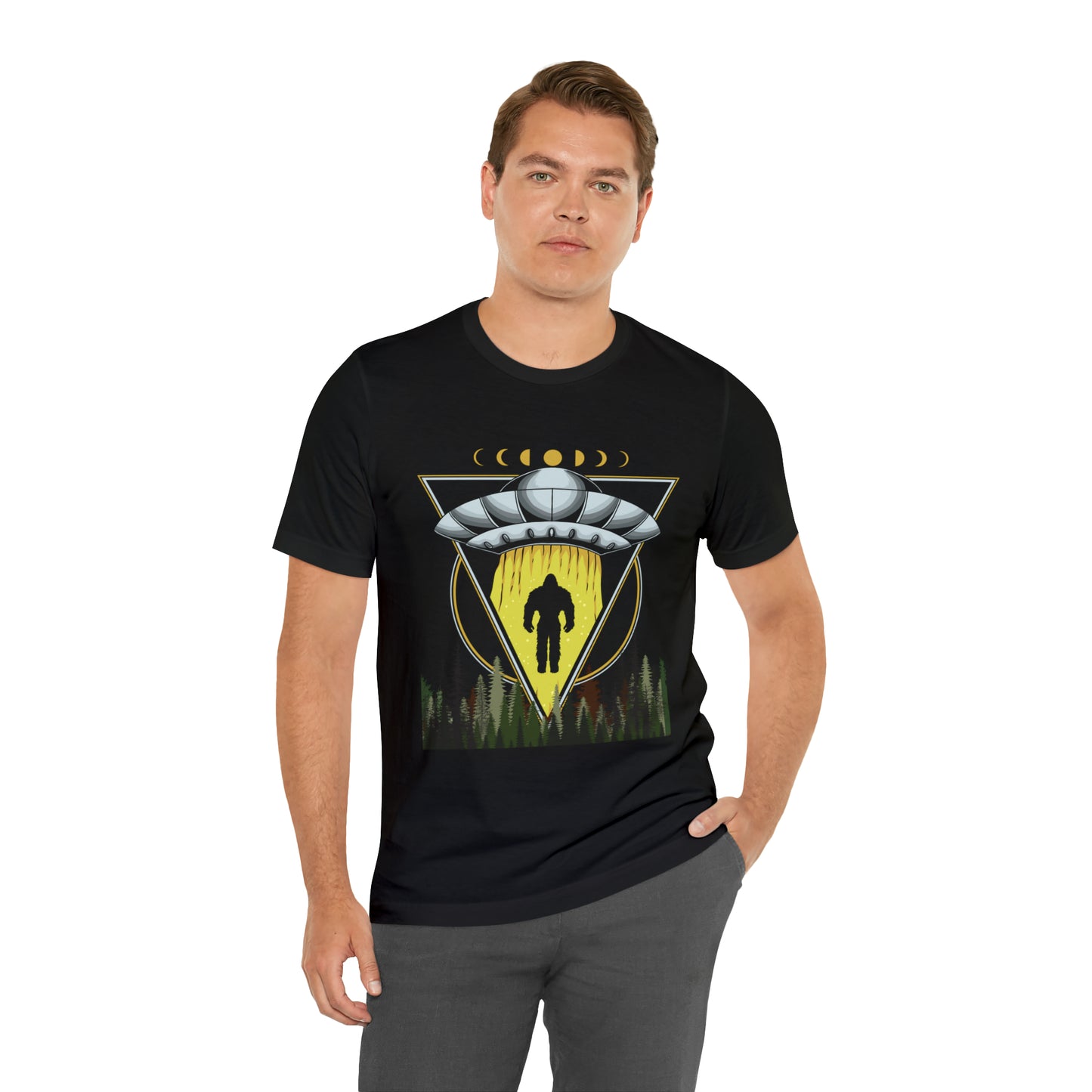 Bigfoot UFO Abduction Unisex Jersey Short Sleeve Tee