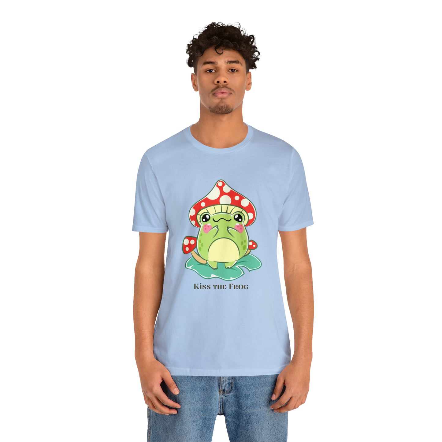 Kiss the frog kawaii cute Unisex Jersey Short Sleeve Tee