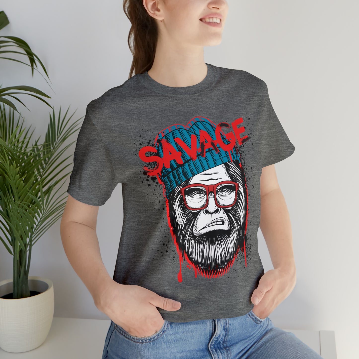 Bigfoot Savage graffiti urban Unisex Jersey Short Sleeve Tee