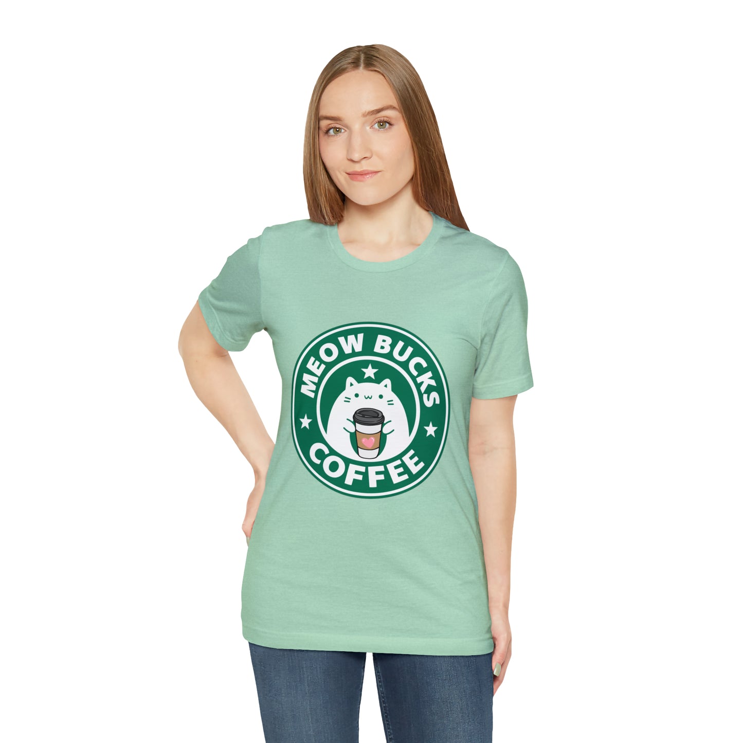 MeowBucks Coffee Unisex Jersey Short Sleeve Tee