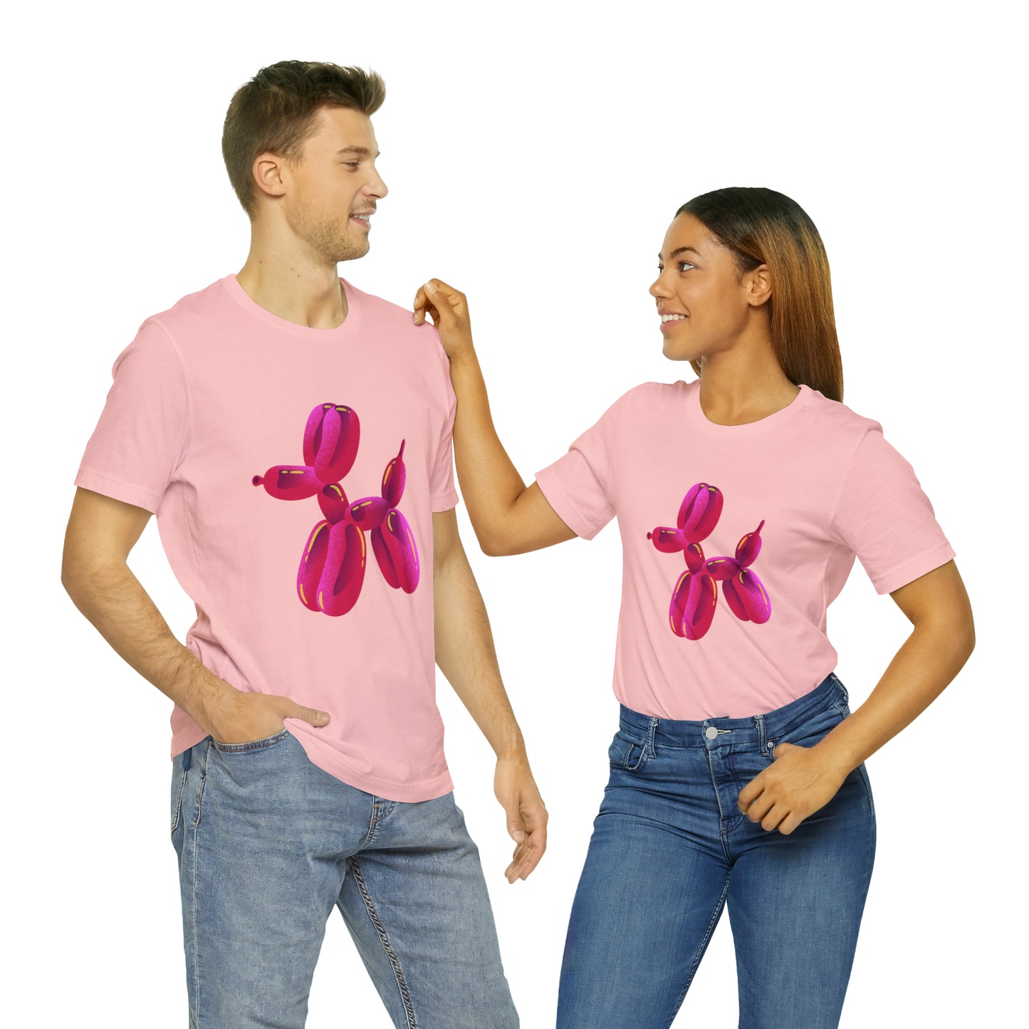 Dog balloon pink Unisex Jersey Short Sleeve Tee