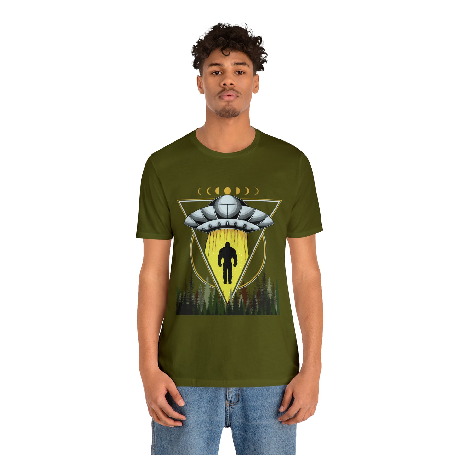 Bigfoot UFO Abduction Unisex Jersey Short Sleeve Tee