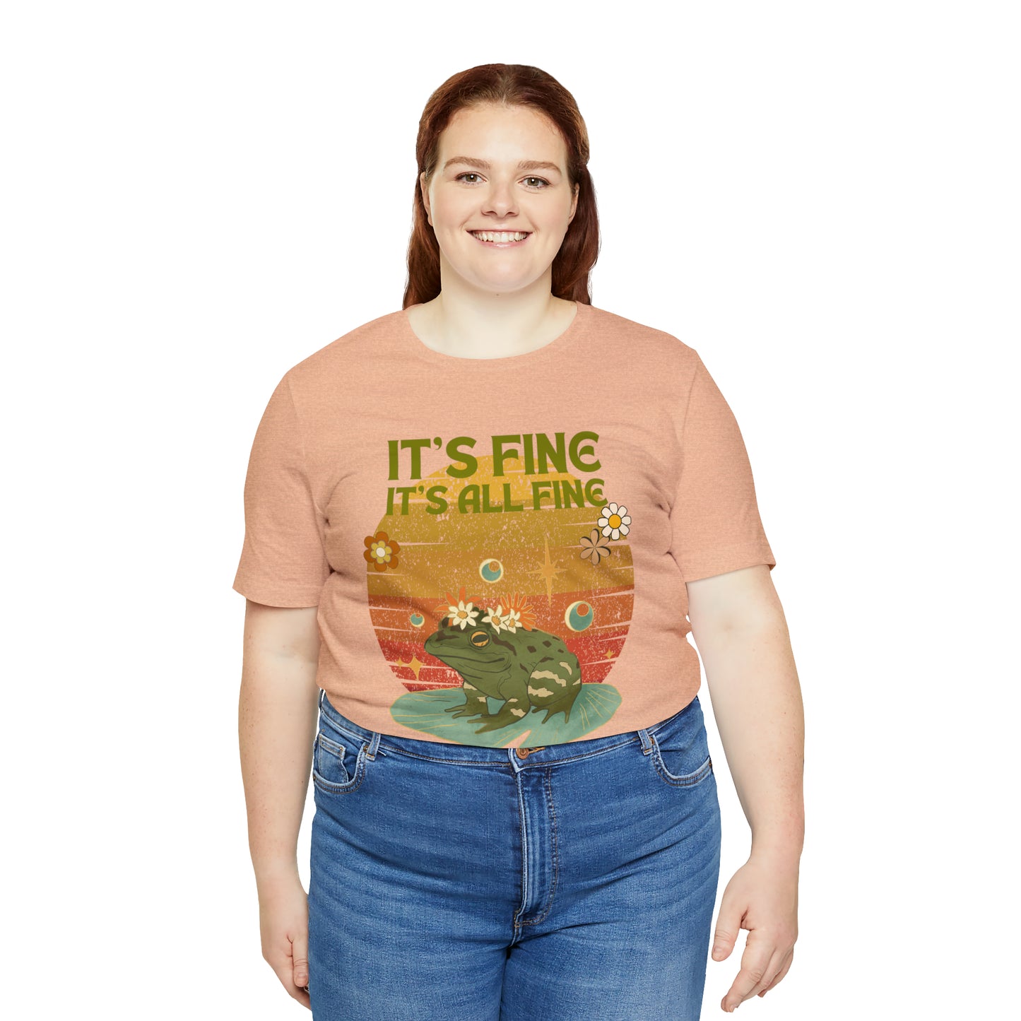 It's fine, it's all fine Cottage Frog Unisex Jersey Short Sleeve Tee