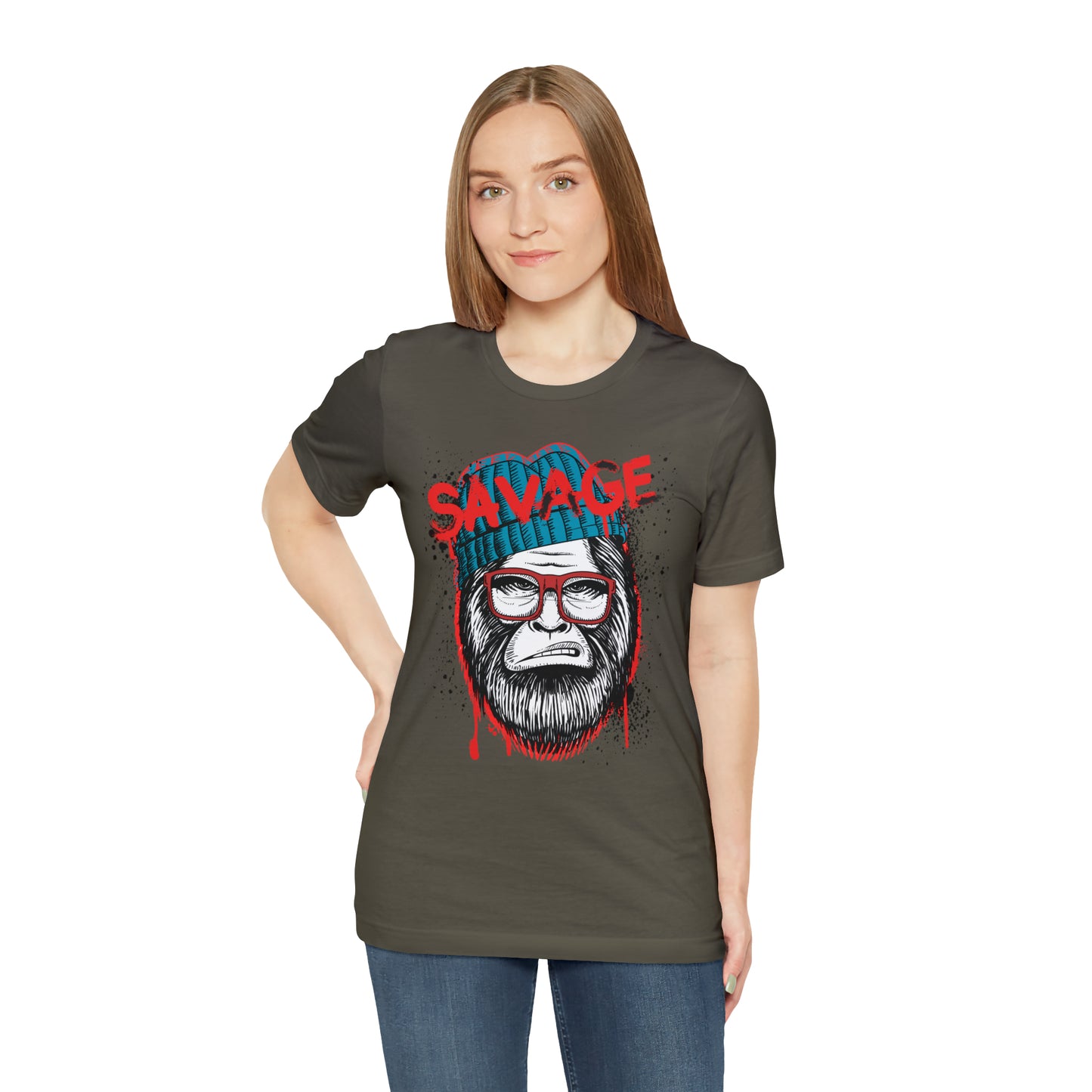 Bigfoot Savage graffiti urban Unisex Jersey Short Sleeve Tee