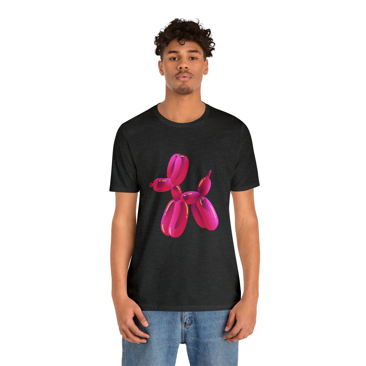 Dog balloon pink Unisex Jersey Short Sleeve Tee