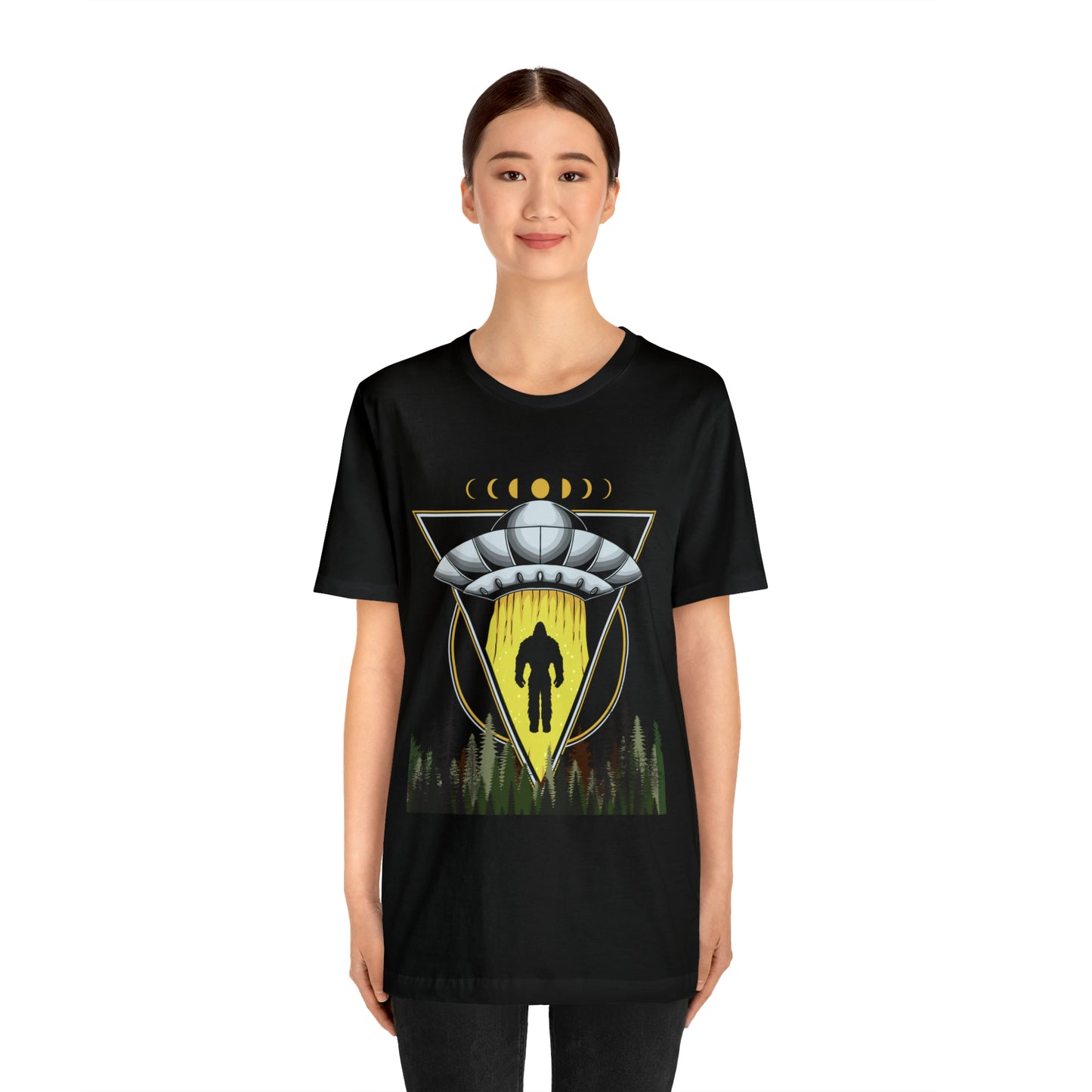 Bigfoot UFO Abduction Unisex Jersey Short Sleeve Tee