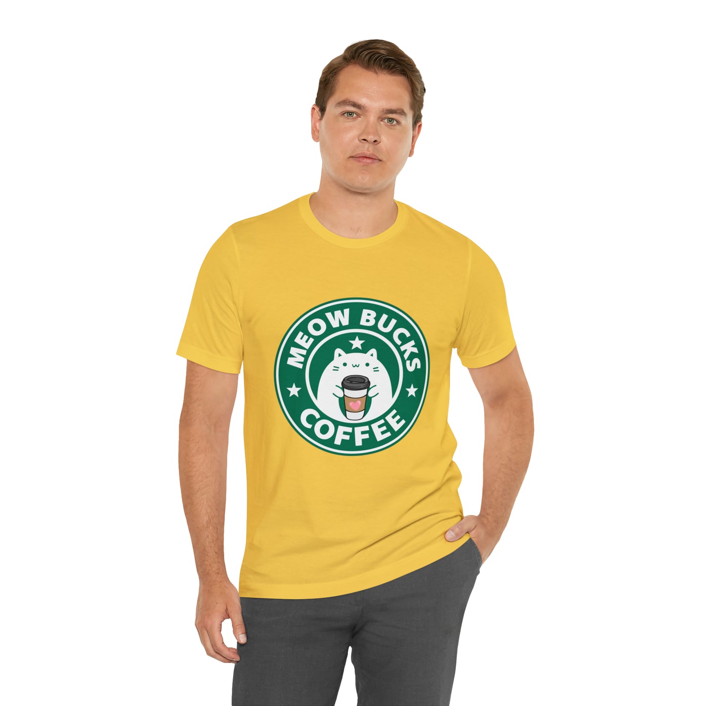 MeowBucks Coffee Unisex Jersey Short Sleeve Tee