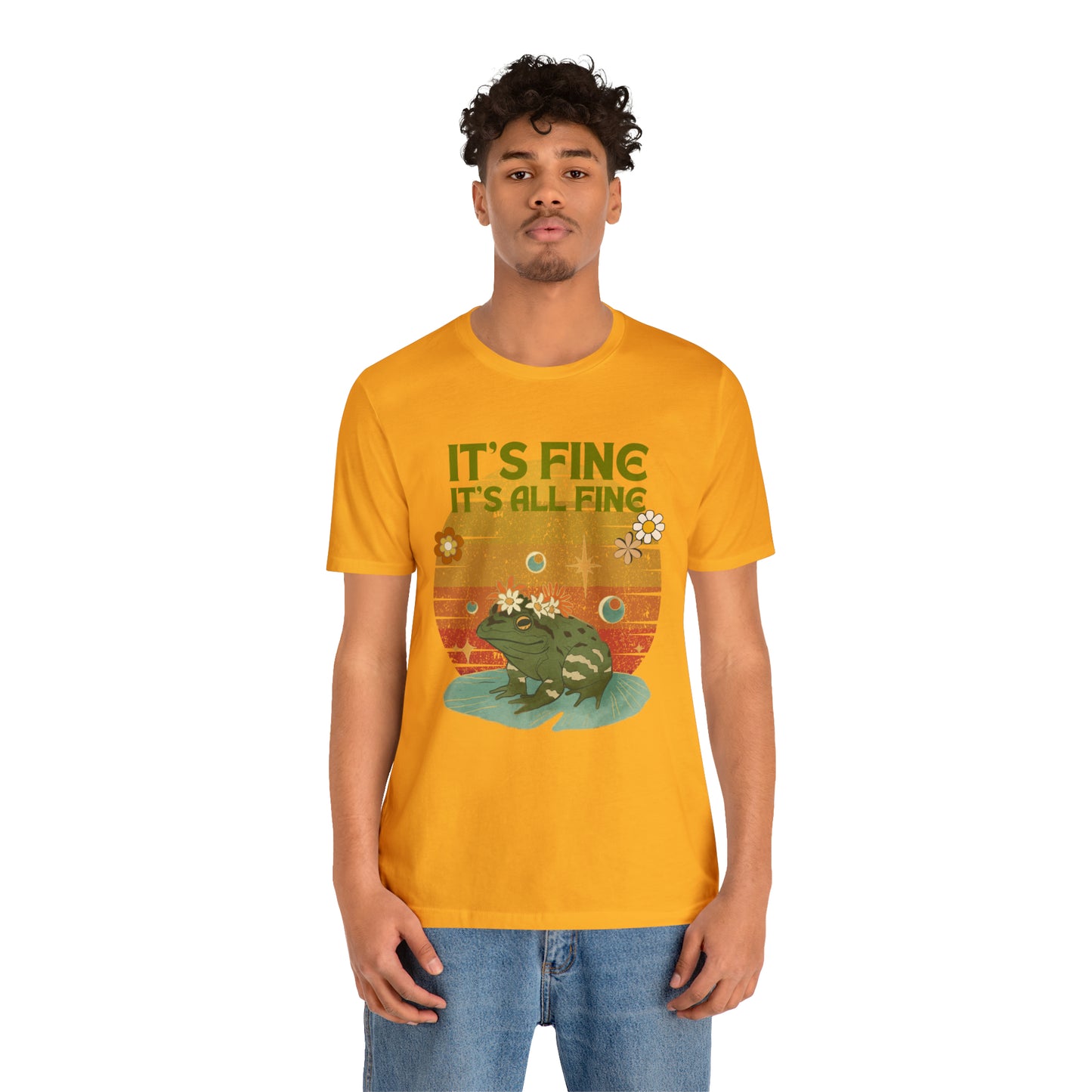 It's fine, it's all fine Cottage Frog Unisex Jersey Short Sleeve Tee