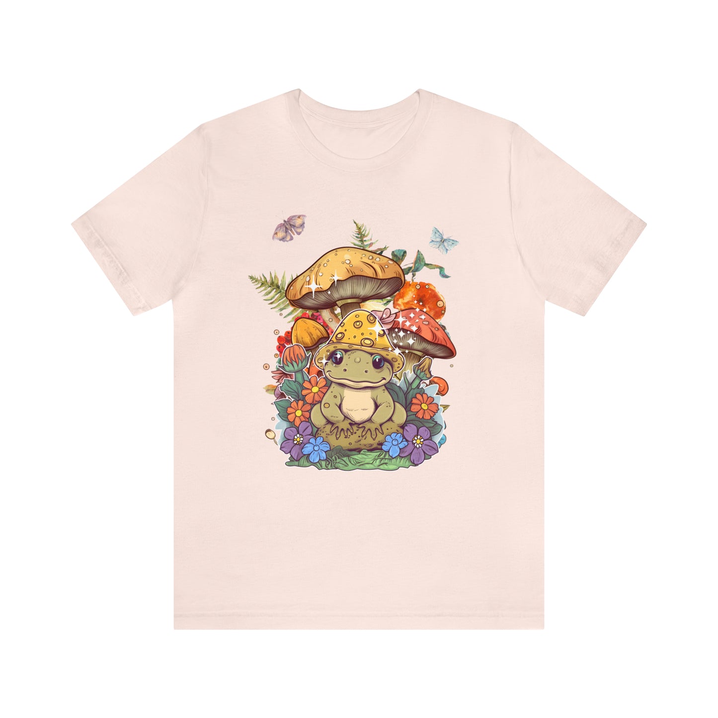 Frog and mushroom cute Unisex Jersey Short Sleeve Tee