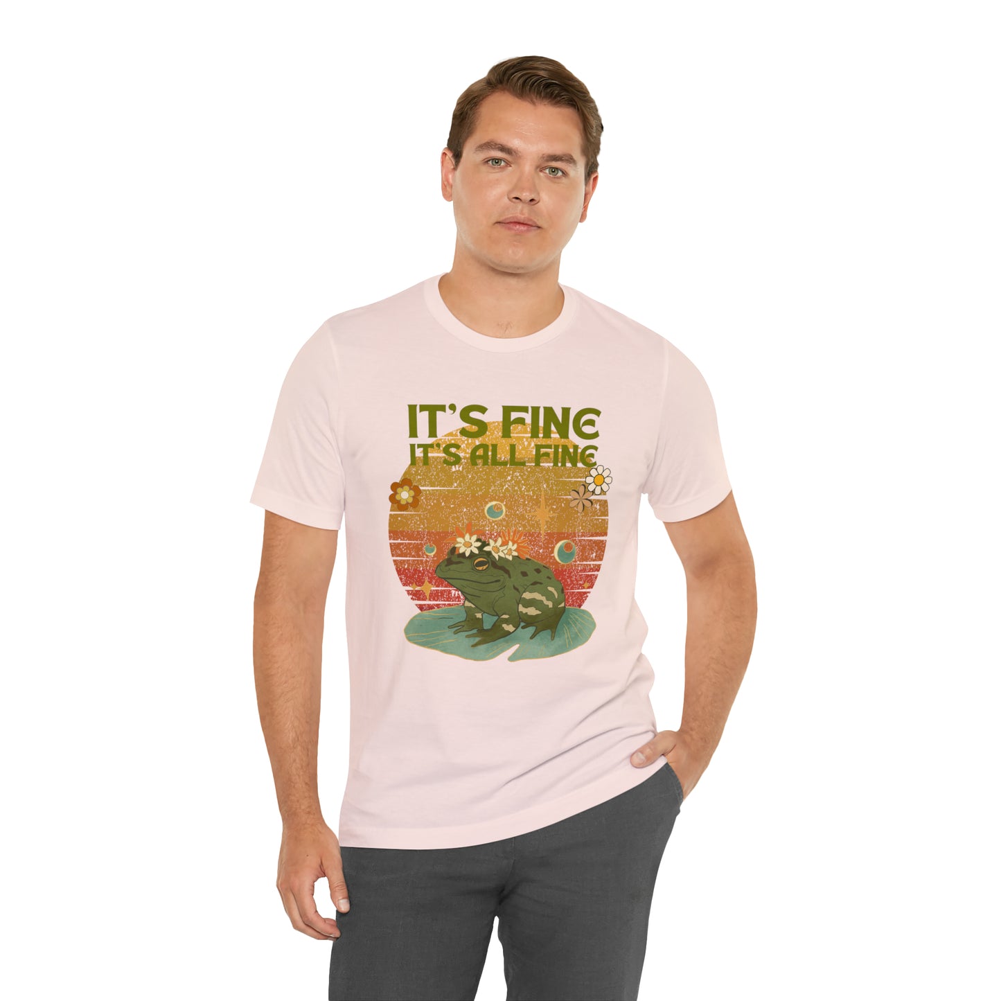 It's fine, it's all fine Cottage Frog Unisex Jersey Short Sleeve Tee