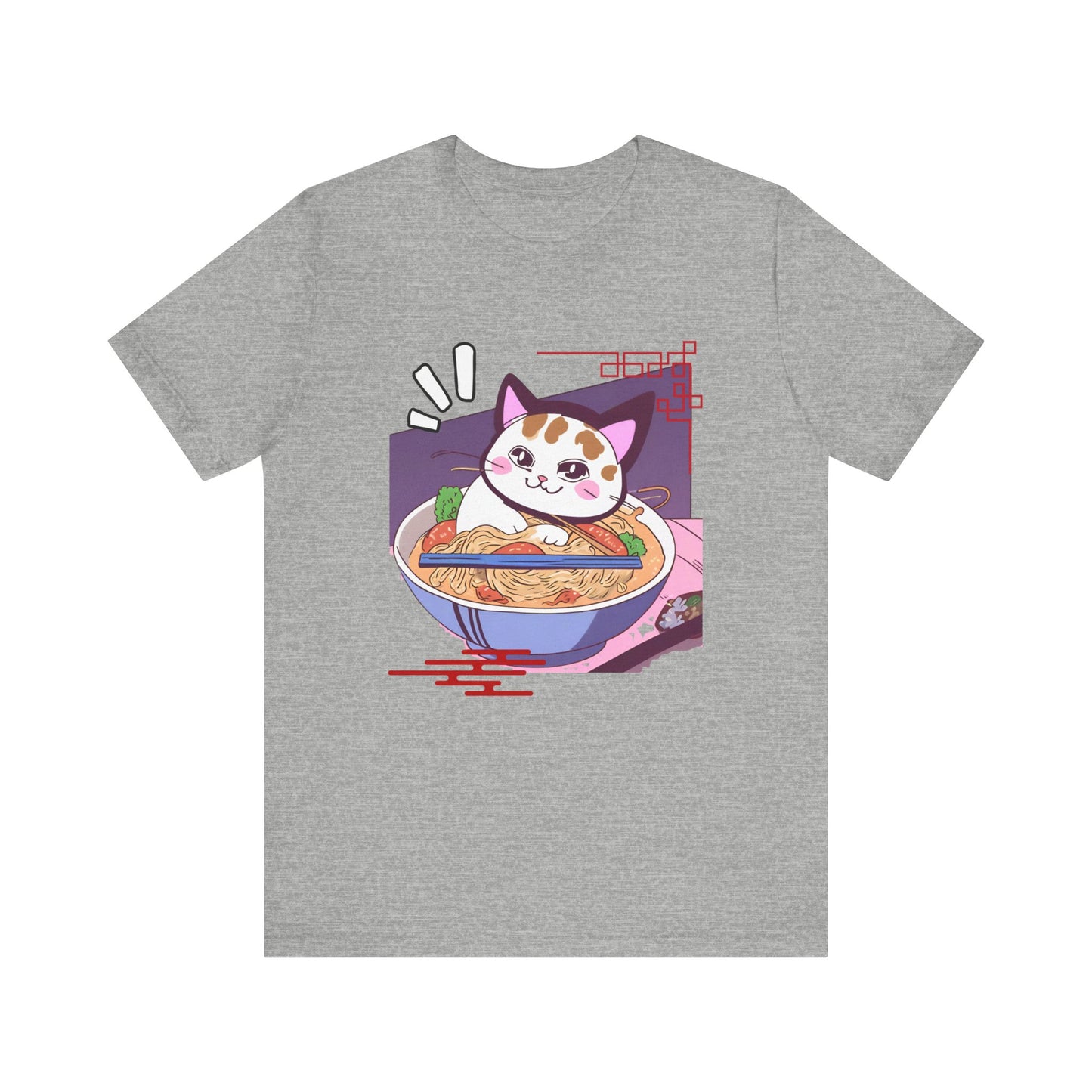 Kawaii cat with Ramen Unisex Jersey Short Sleeve Tee