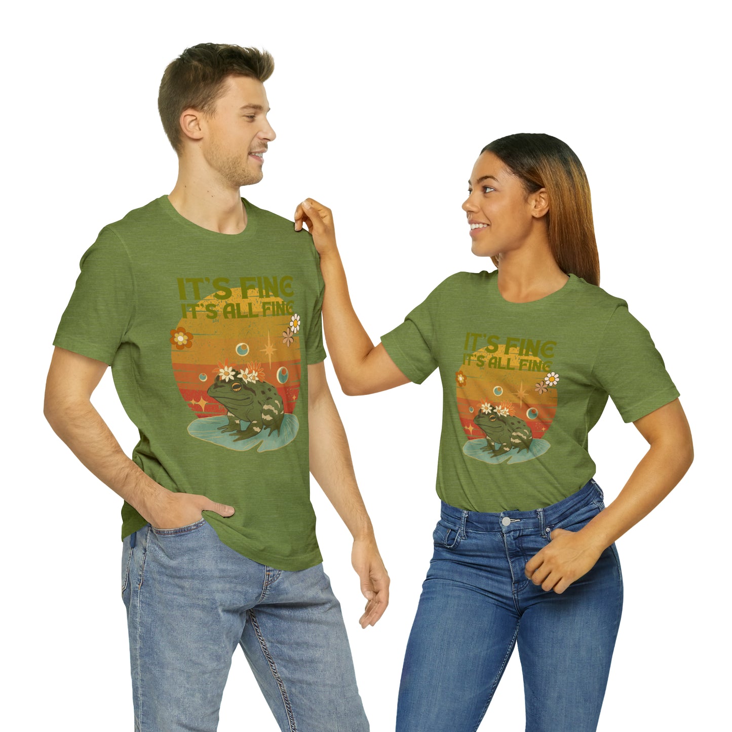 It's fine, it's all fine Cottage Frog Unisex Jersey Short Sleeve Tee