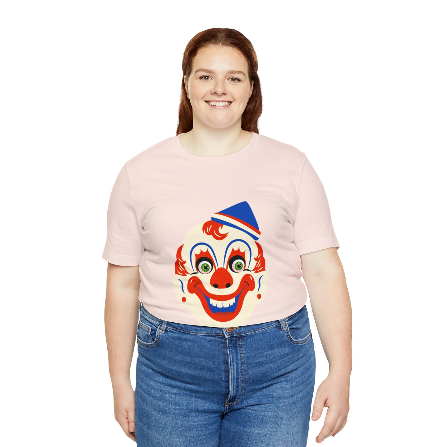 Halloween creepy clown mask Unisex Jersey Short Sleeve Tee