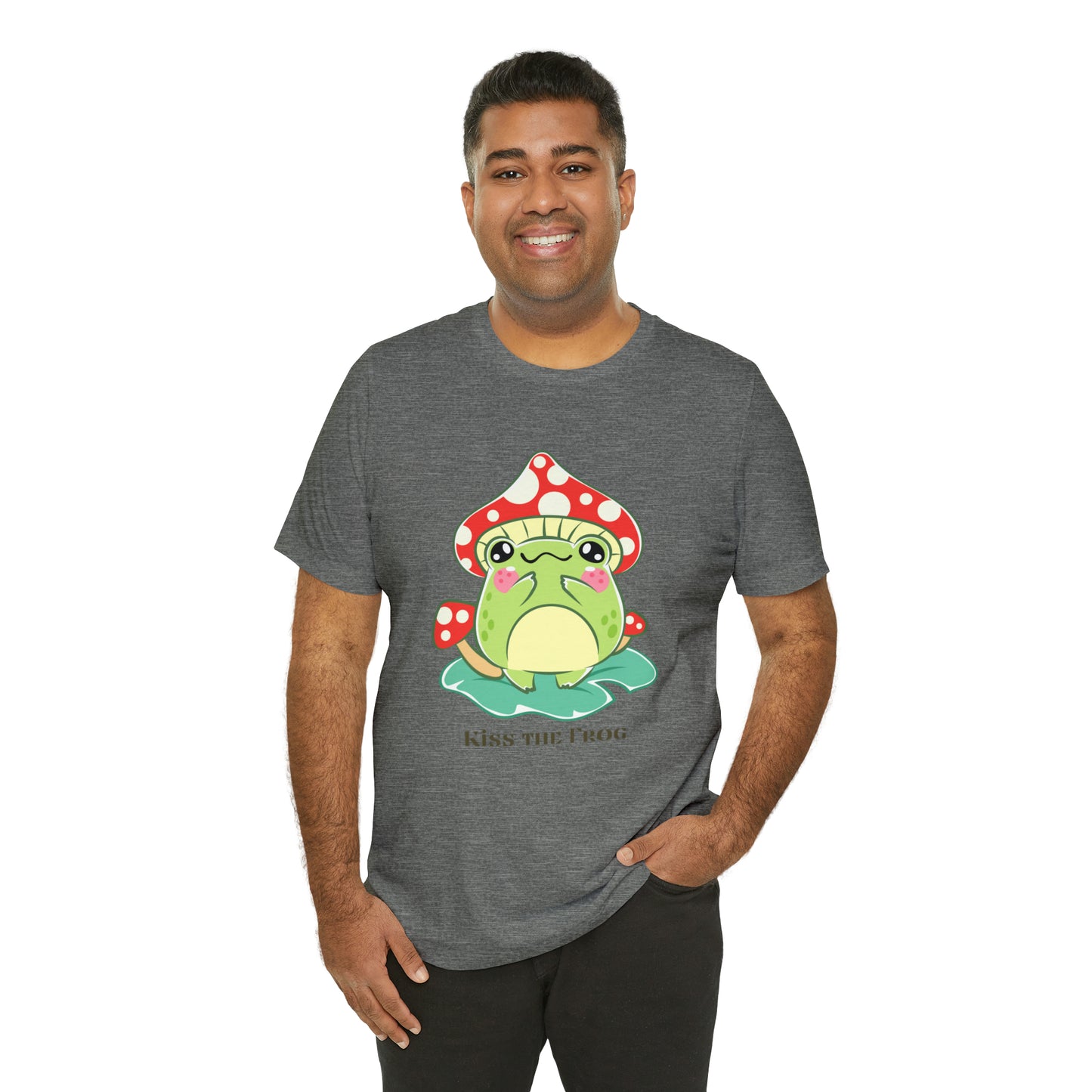 Kiss the frog kawaii cute Unisex Jersey Short Sleeve Tee