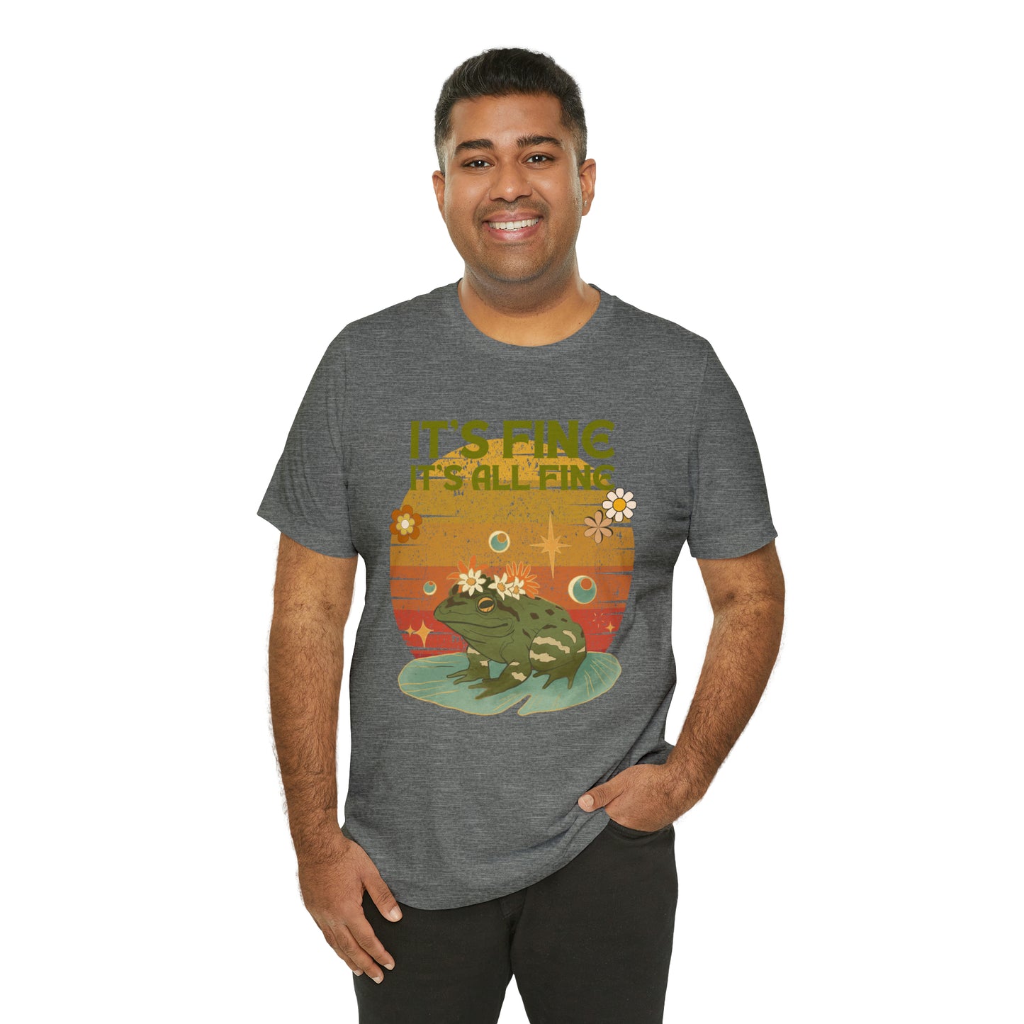 It's fine, it's all fine Cottage Frog Unisex Jersey Short Sleeve Tee