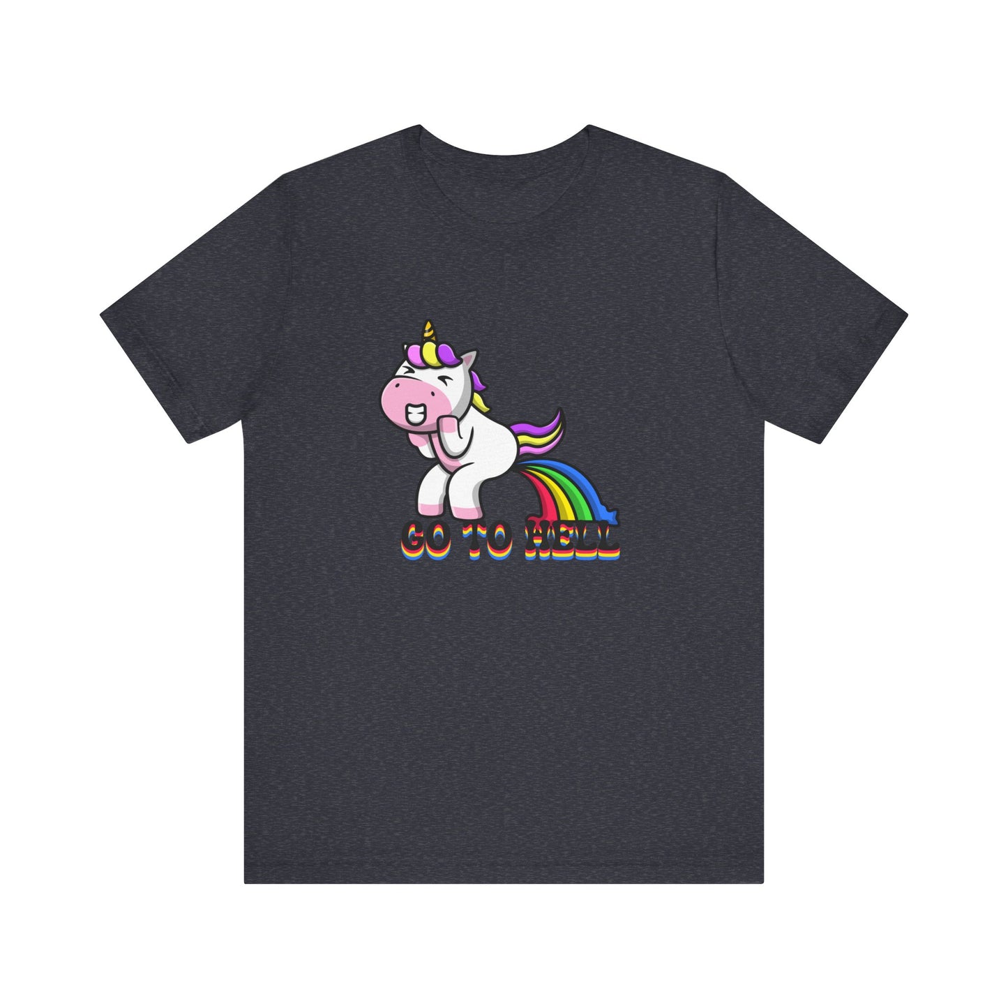 Unicorn Go to Hell funny Unisex Jersey Short Sleeve Tee