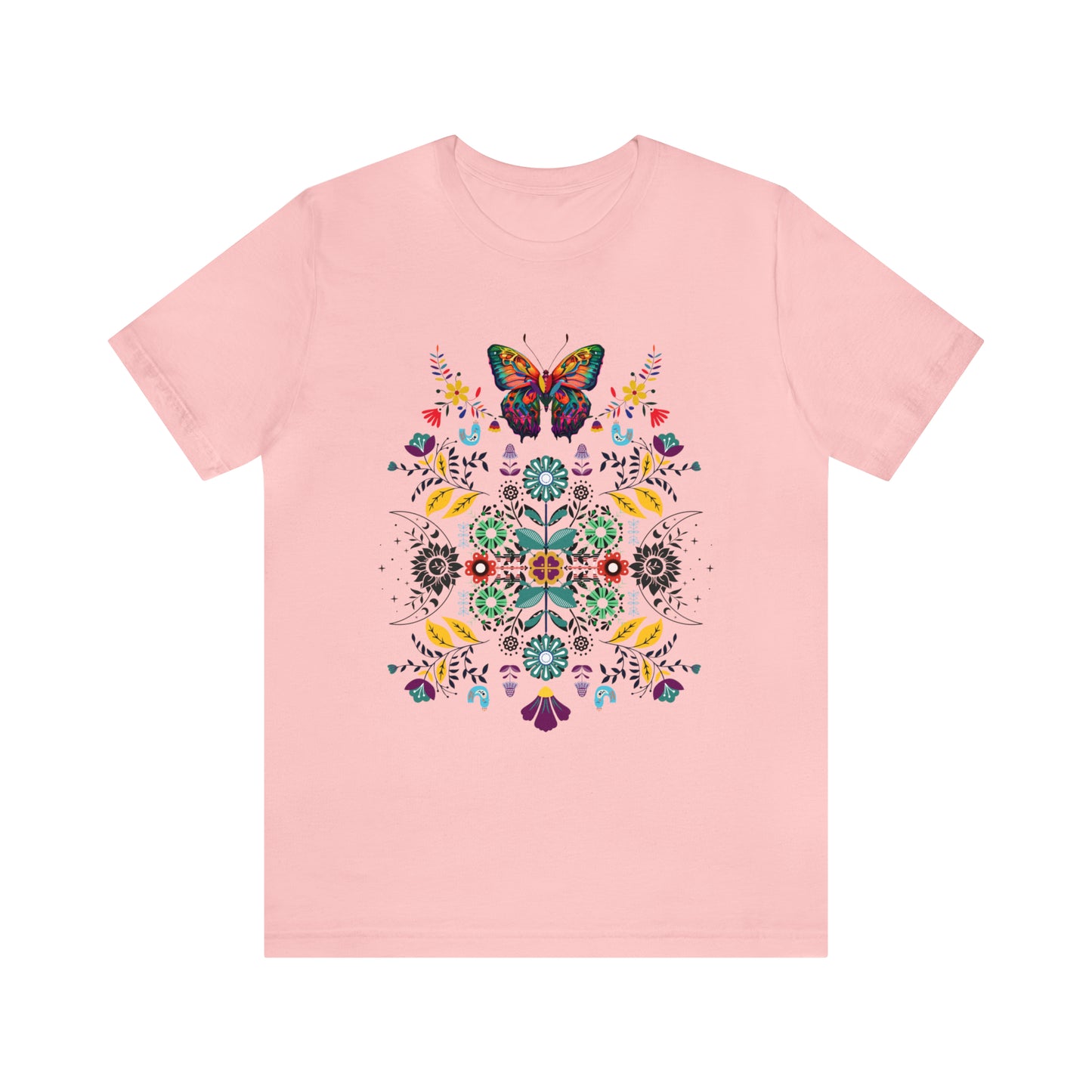 Celestial Folk art butterfly Unisex Jersey Short Sleeve Tee