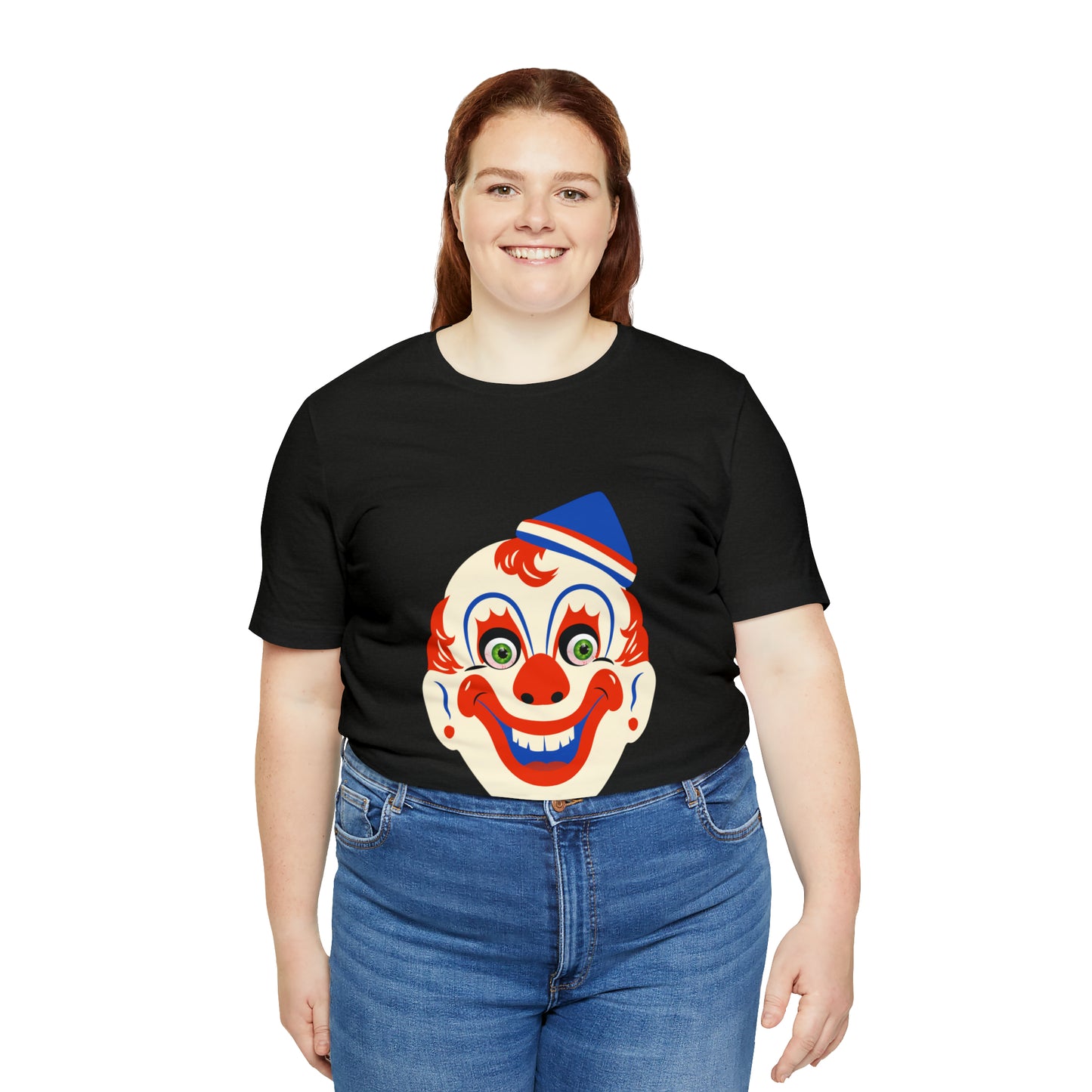 Halloween creepy clown mask Unisex Jersey Short Sleeve Tee