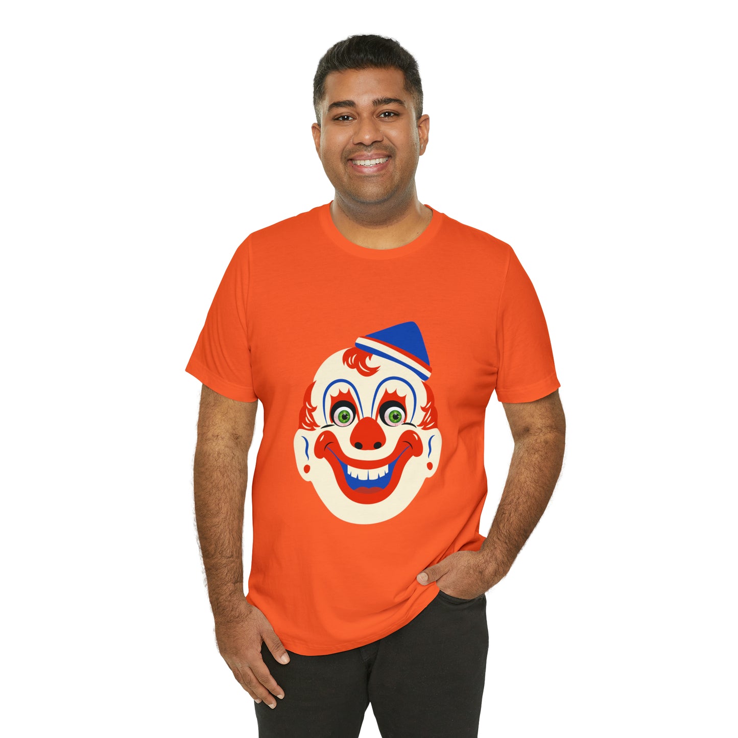 Halloween creepy clown mask Unisex Jersey Short Sleeve Tee