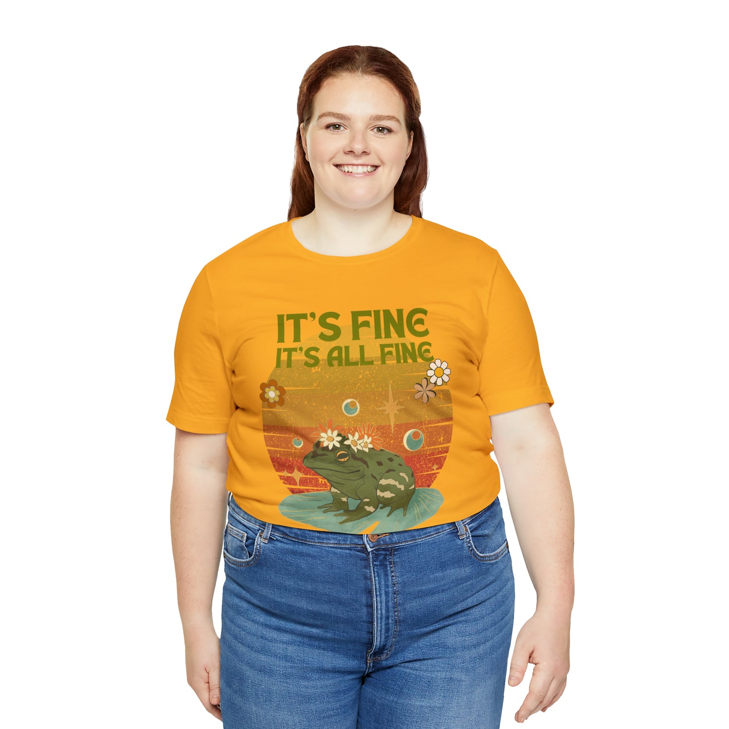 It's fine, it's all fine Cottage Frog Unisex Jersey Short Sleeve Tee