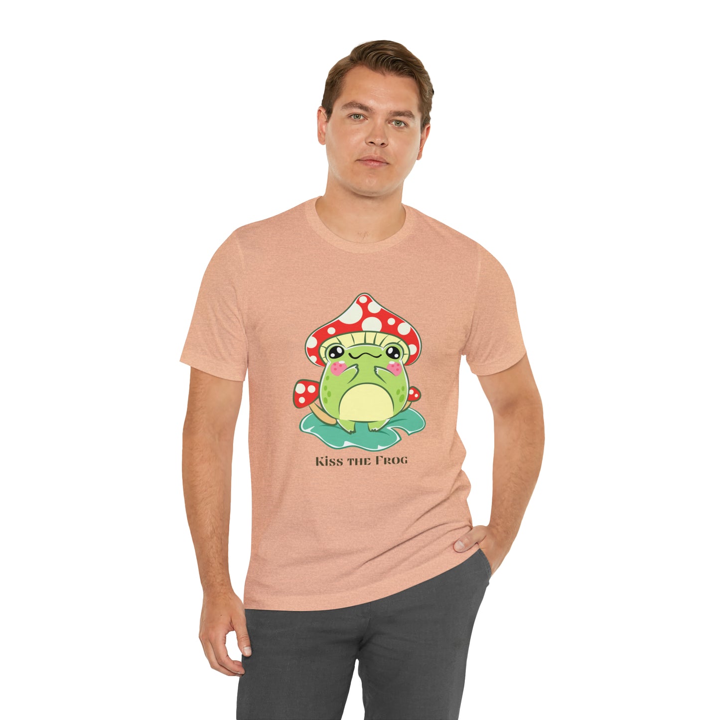 Kiss the frog kawaii cute Unisex Jersey Short Sleeve Tee