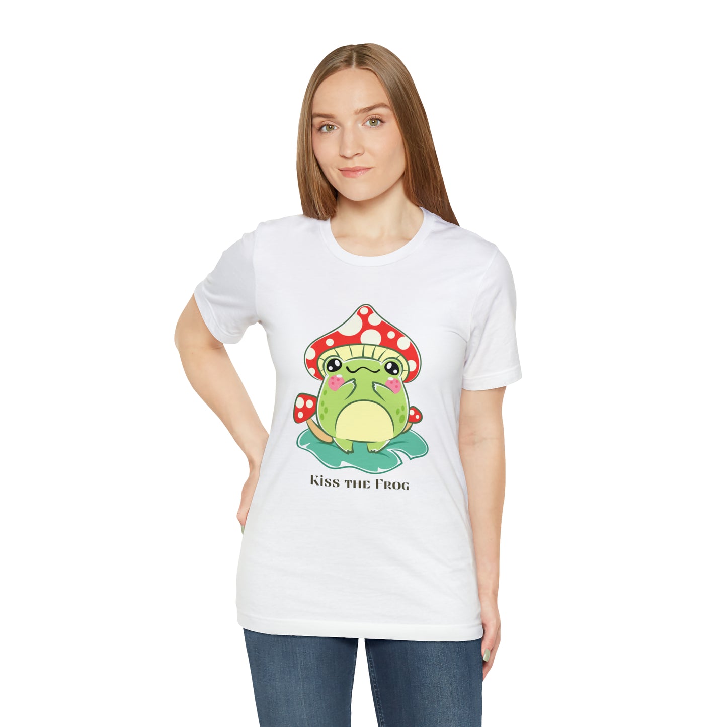 Kiss the frog kawaii cute Unisex Jersey Short Sleeve Tee