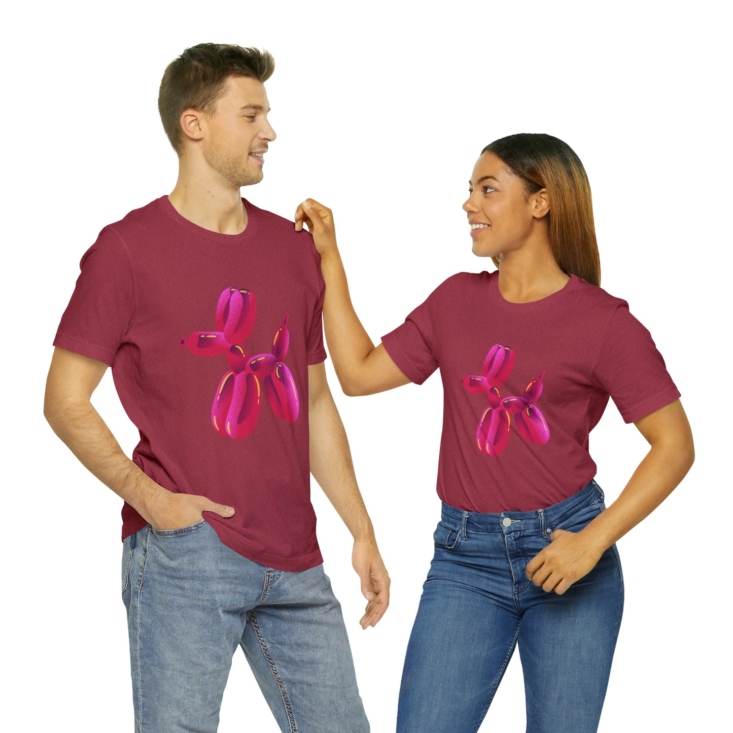 Dog balloon pink Unisex Jersey Short Sleeve Tee