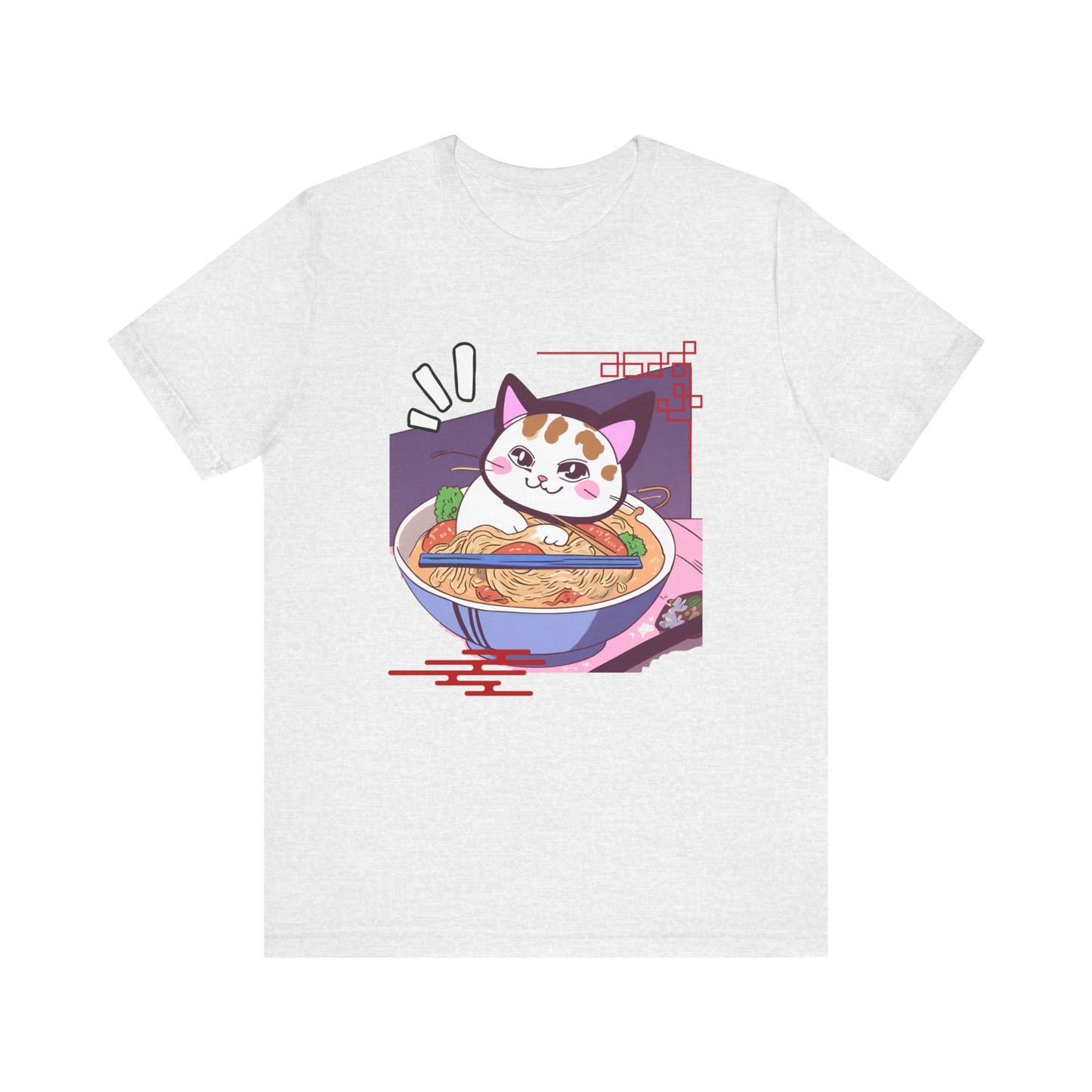 Kawaii cat with Ramen Unisex Jersey Short Sleeve Tee