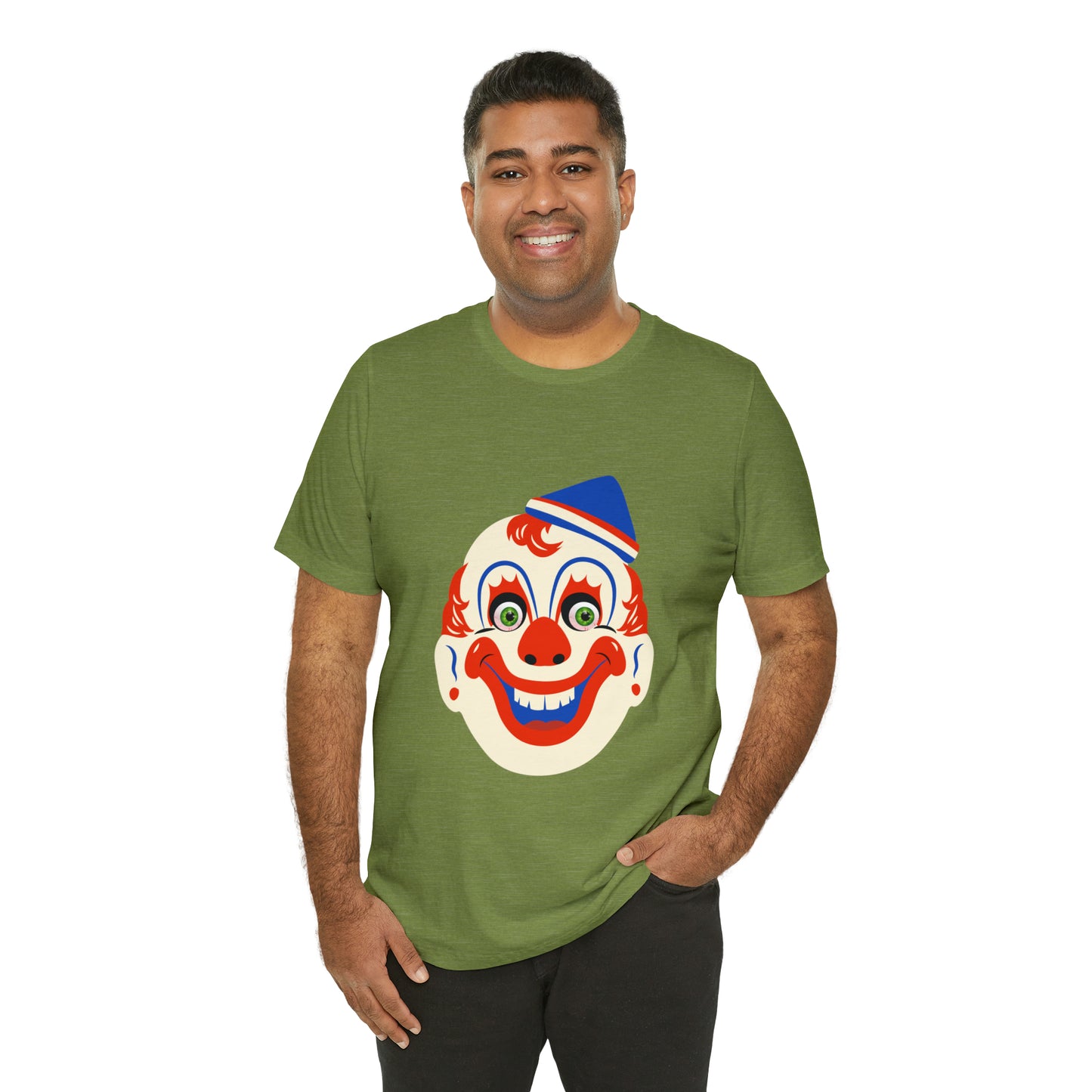 Halloween creepy clown mask Unisex Jersey Short Sleeve Tee