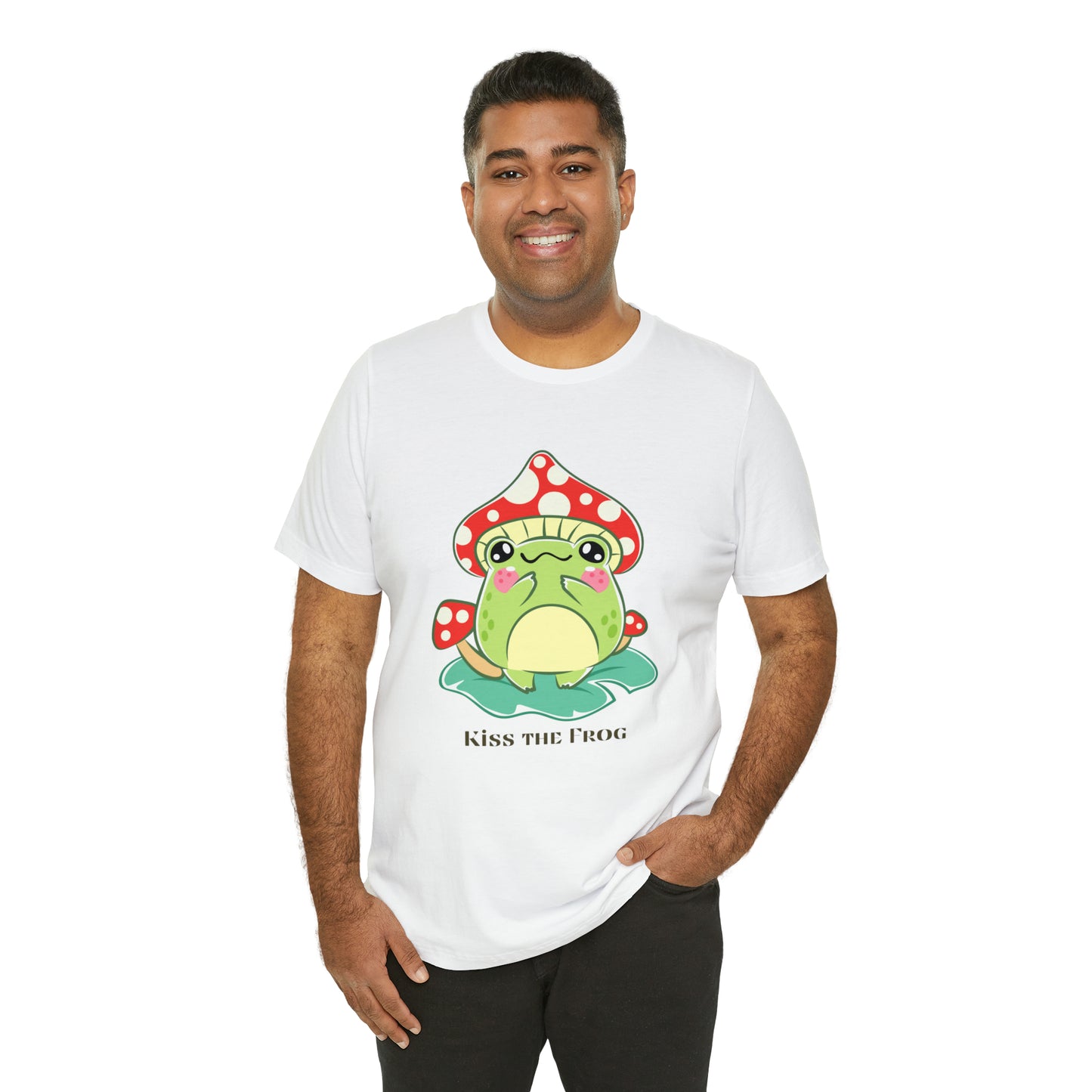 Kiss the frog kawaii cute Unisex Jersey Short Sleeve Tee