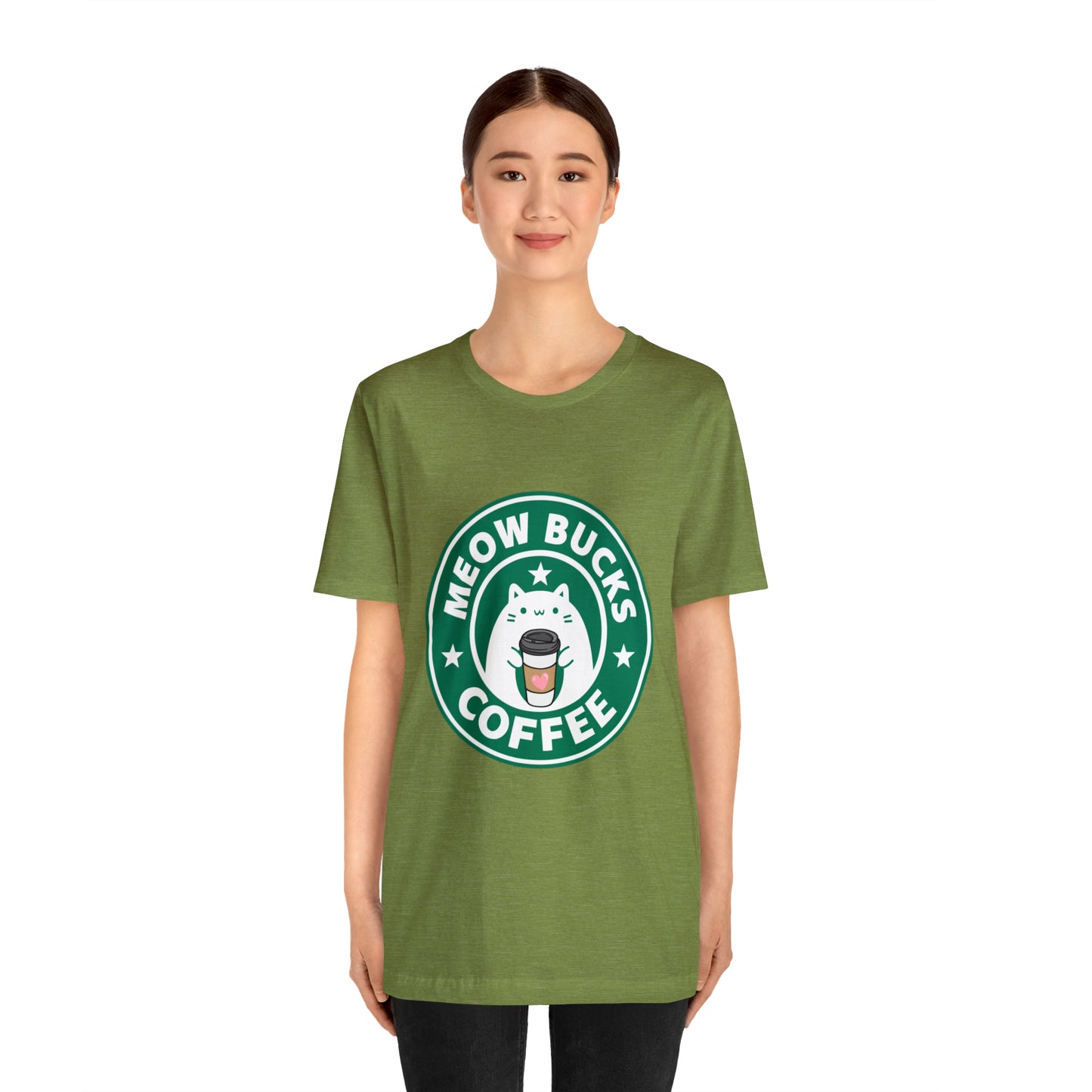 MeowBucks Coffee Unisex Jersey Short Sleeve Tee