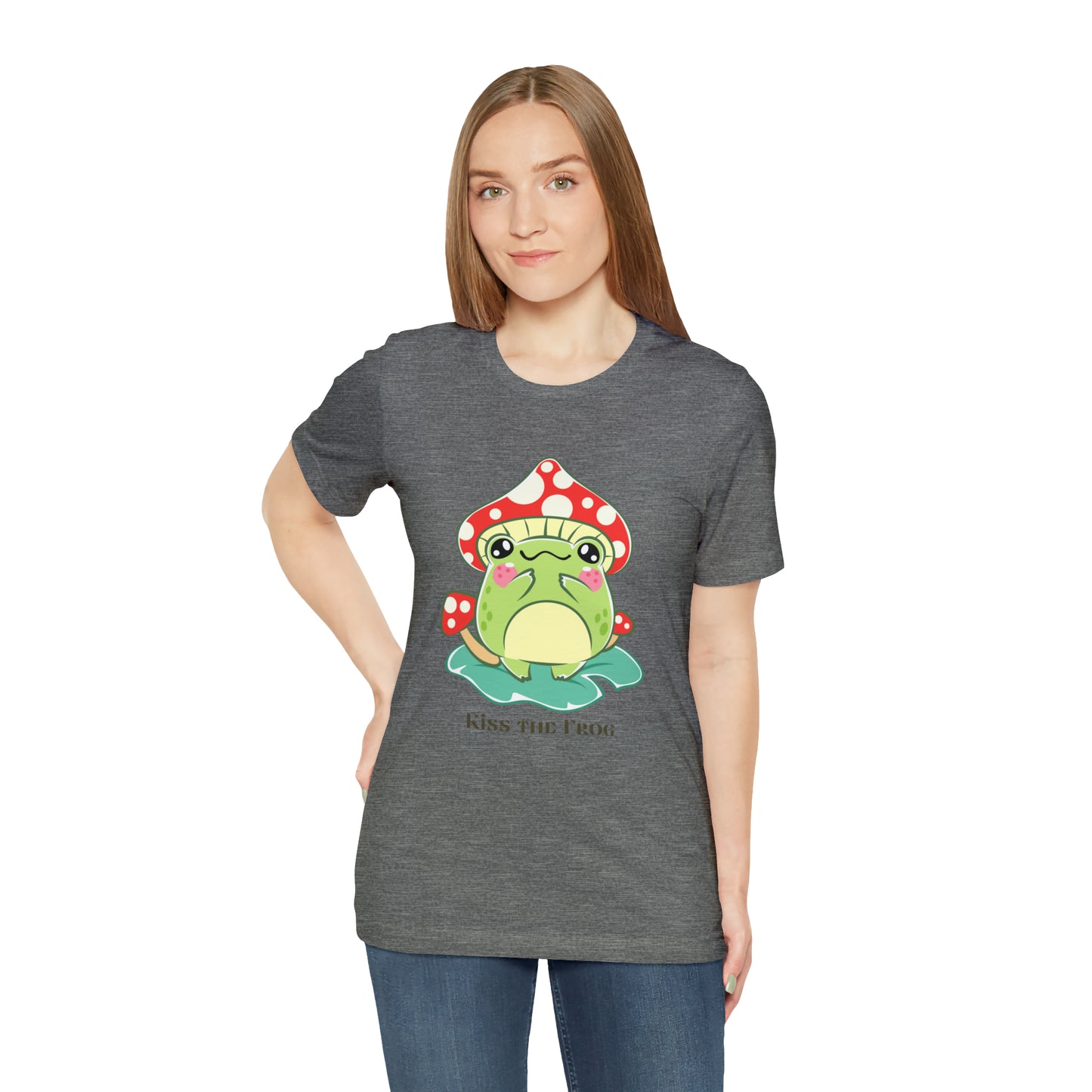 Kiss the frog kawaii cute Unisex Jersey Short Sleeve Tee