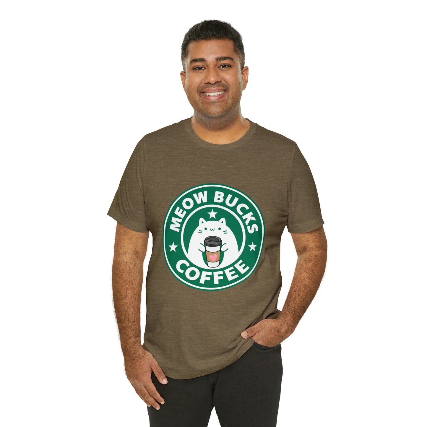 MeowBucks Coffee Unisex Jersey Short Sleeve Tee